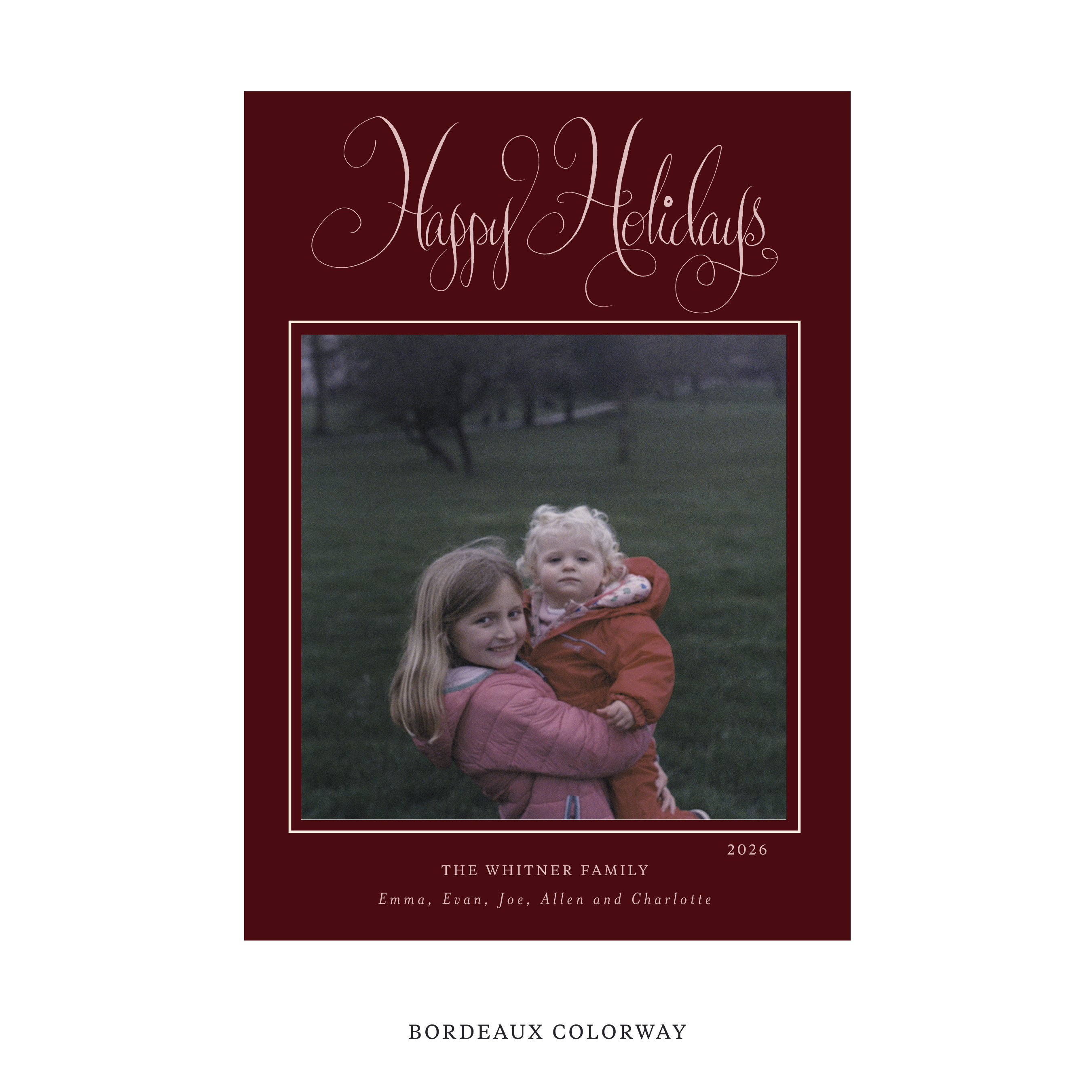 Whitner Classic Flat Print Holiday Card, Large