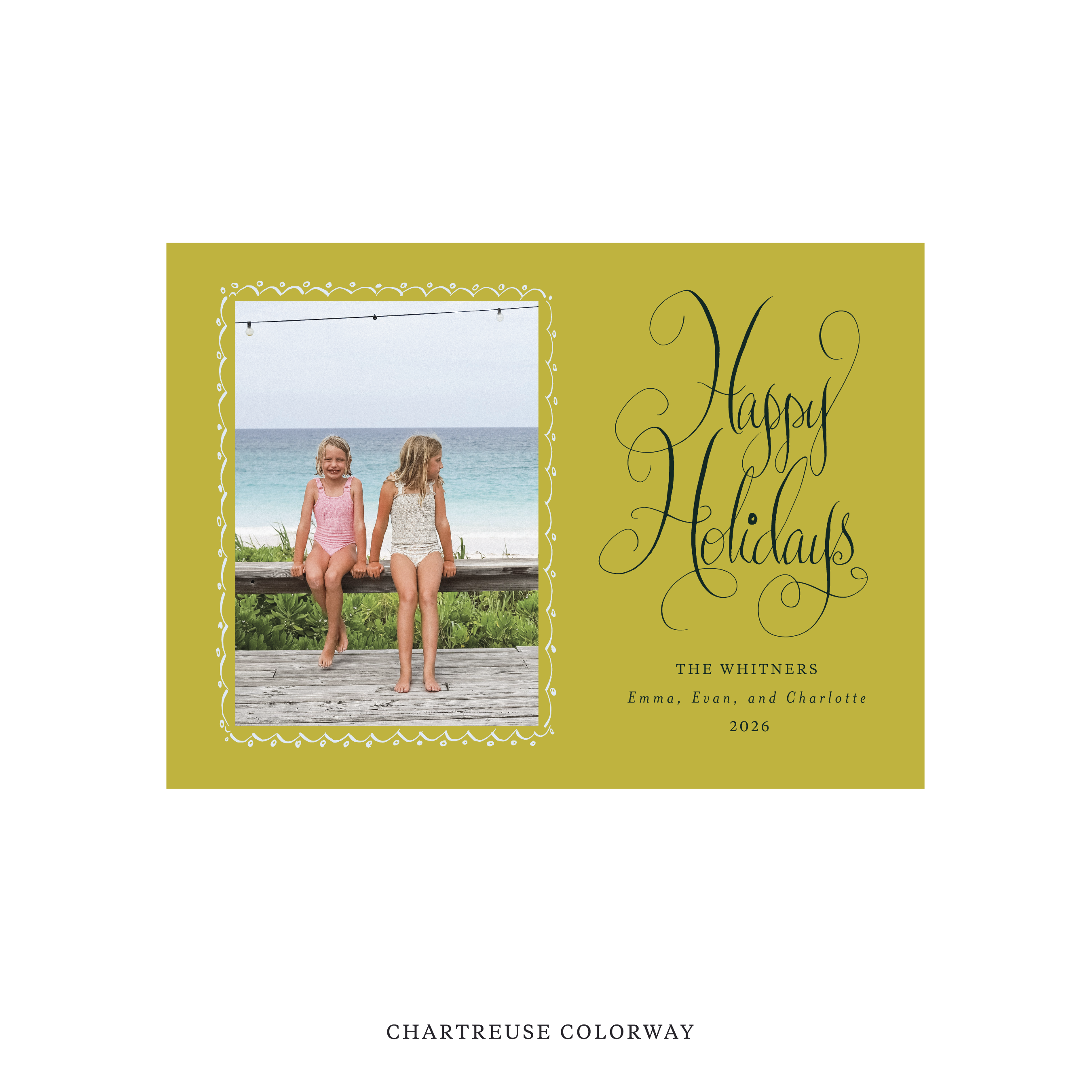 Whitner Classic Flat Print Holiday Card, Medium