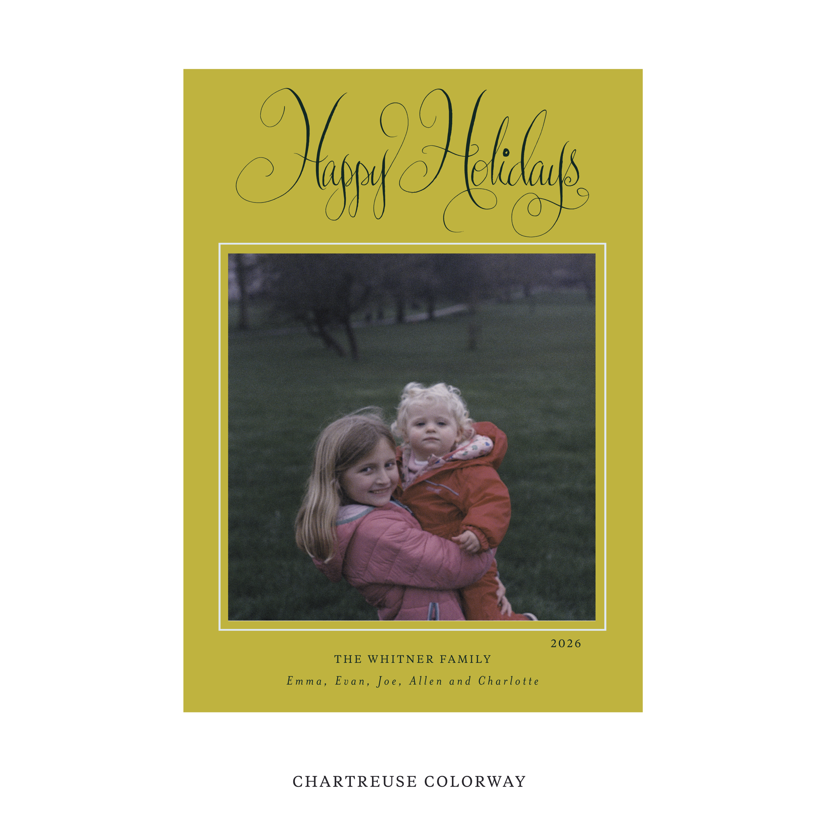 Whitner Classic Flat Print Holiday Card, Large
