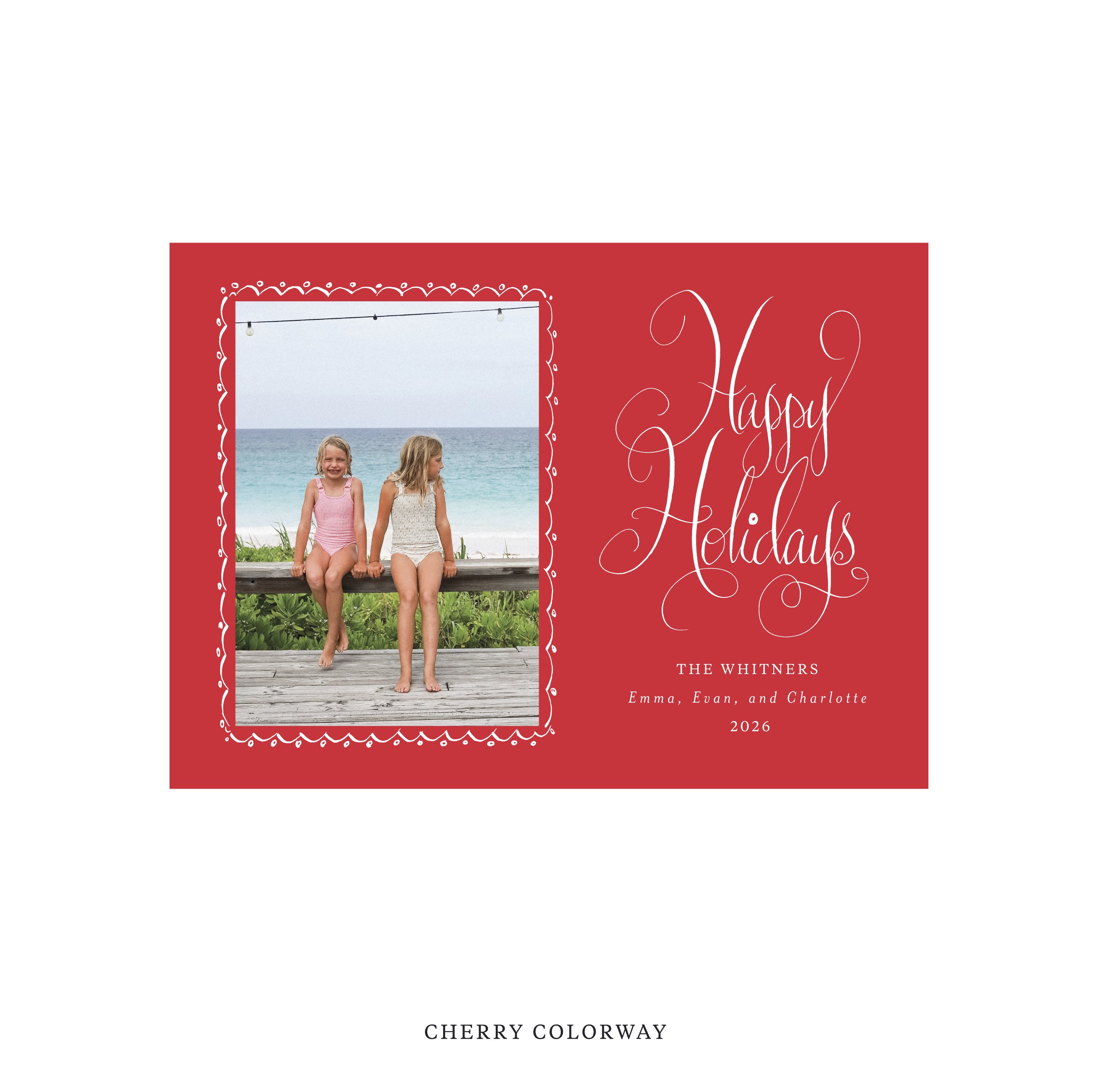 Whitner Classic Flat Print Holiday Card, Medium