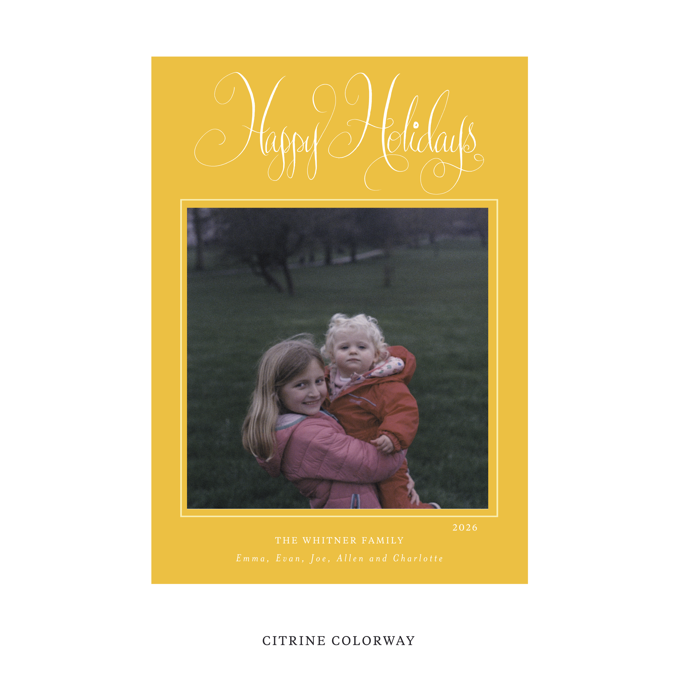Whitner Classic Flat Print Holiday Card, Large