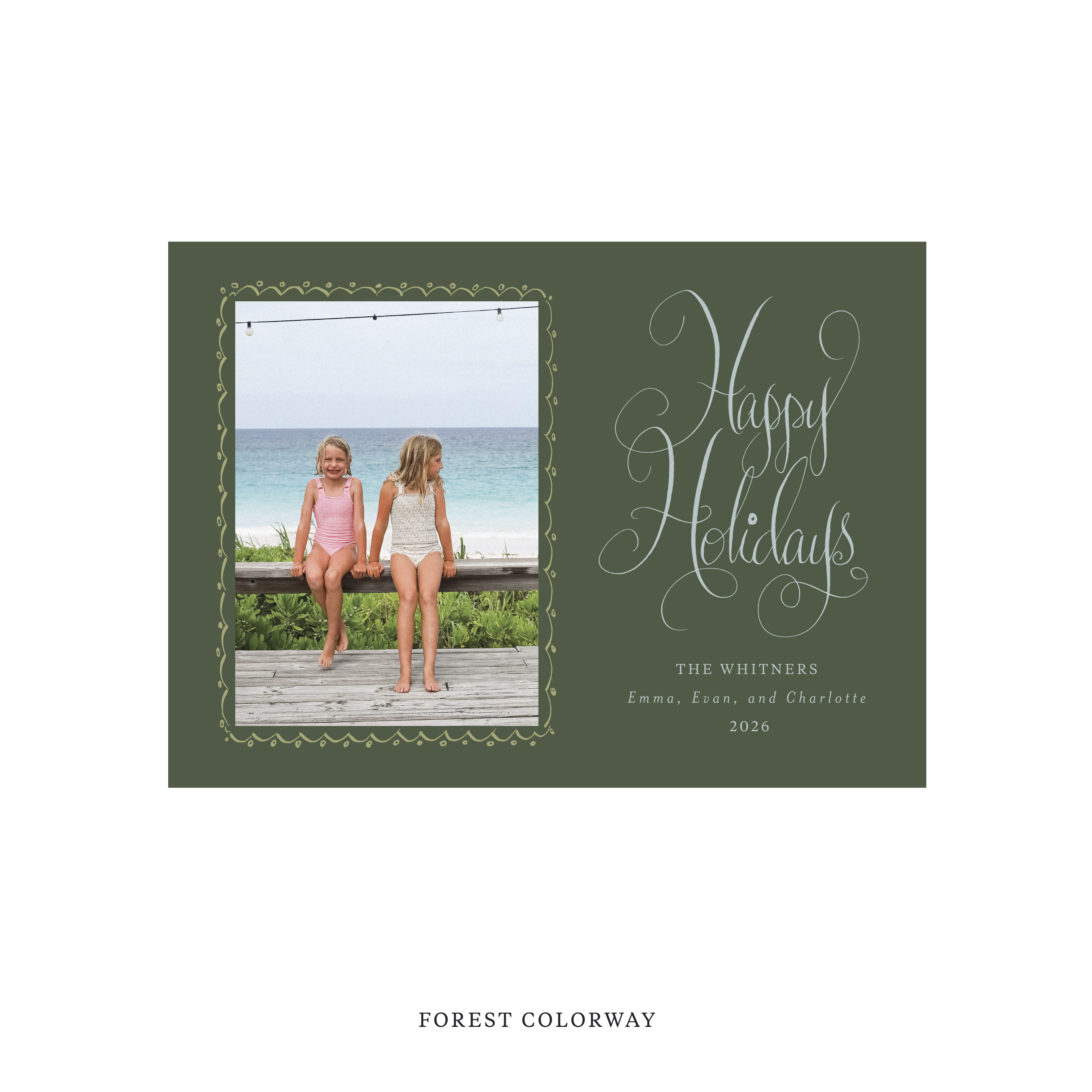 Whitner Classic Flat Print Holiday Card, Medium