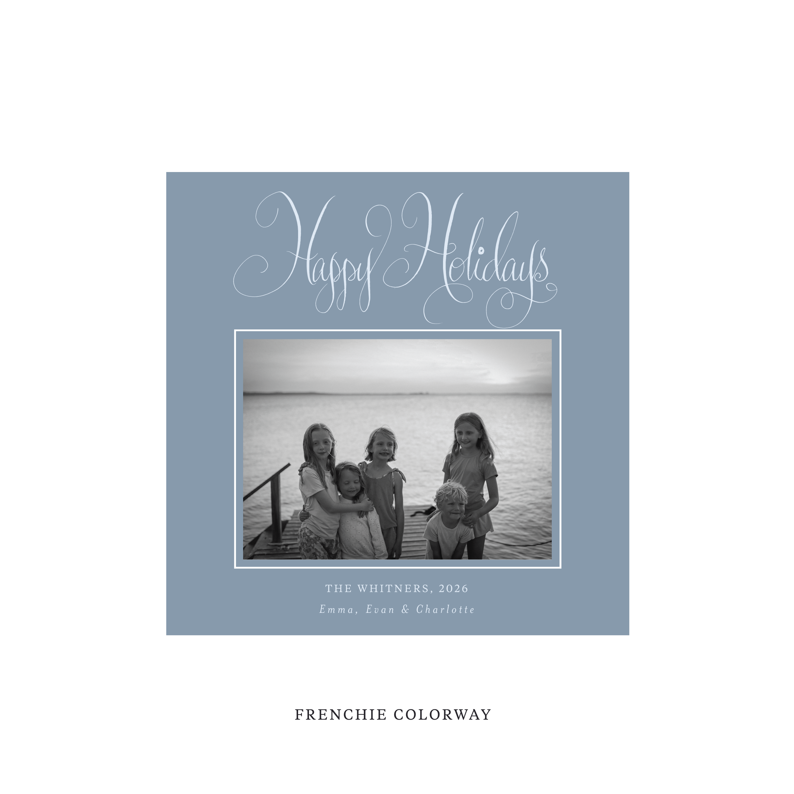 Whitner Classic Flat Print Holiday Card, Square