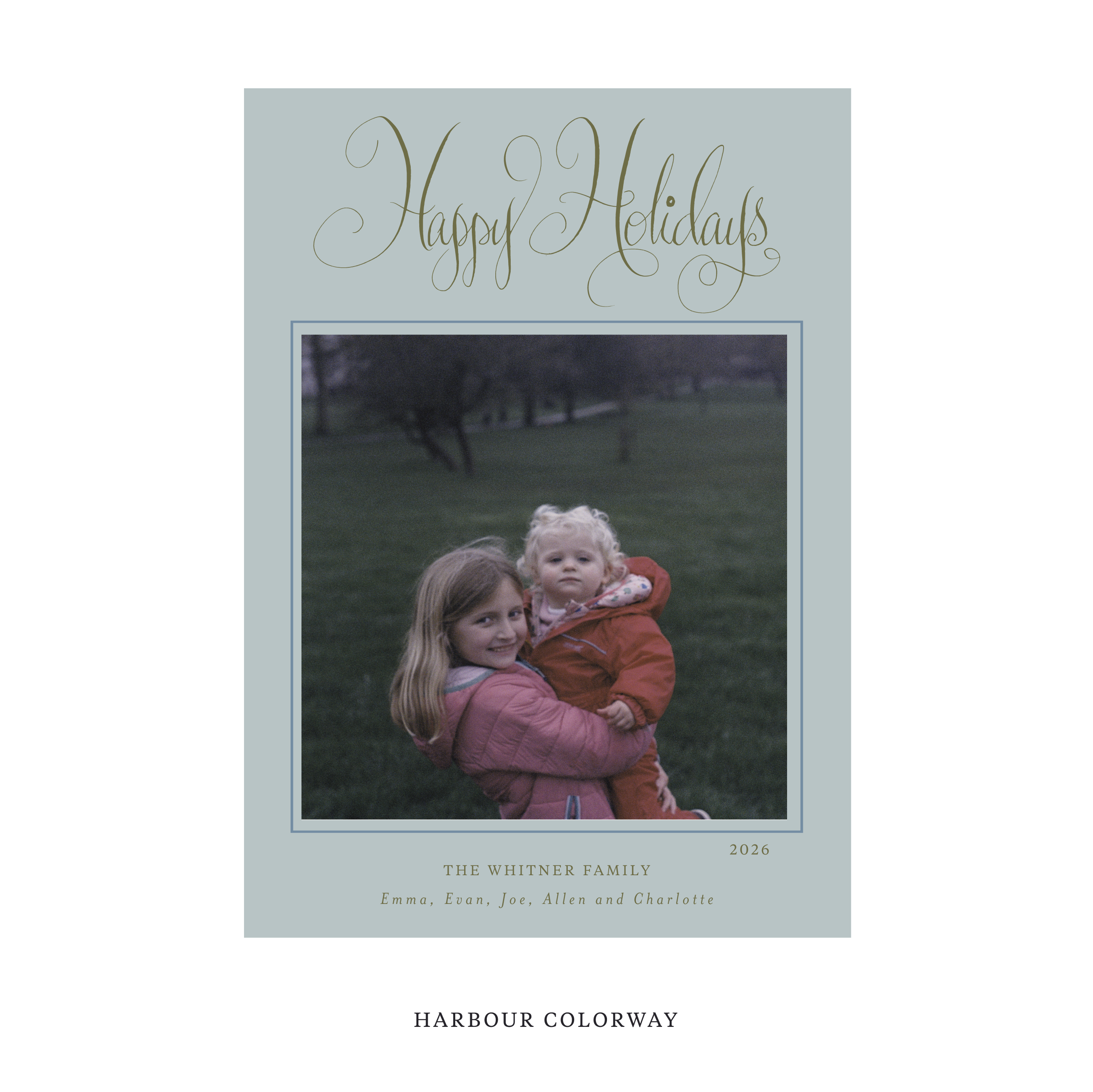 Whitner Classic Flat Print Holiday Card, Large