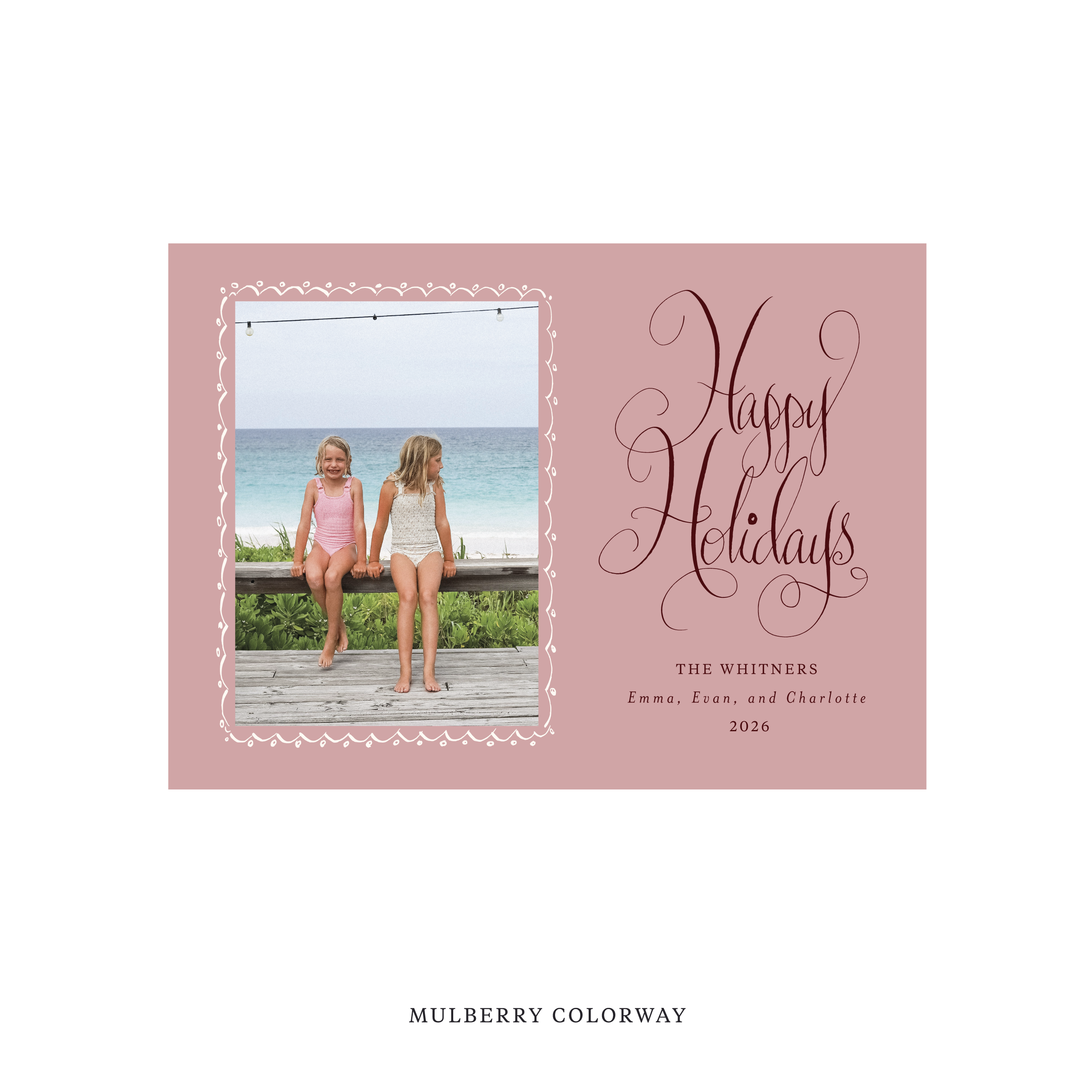 Whitner Classic Flat Print Holiday Card, Medium