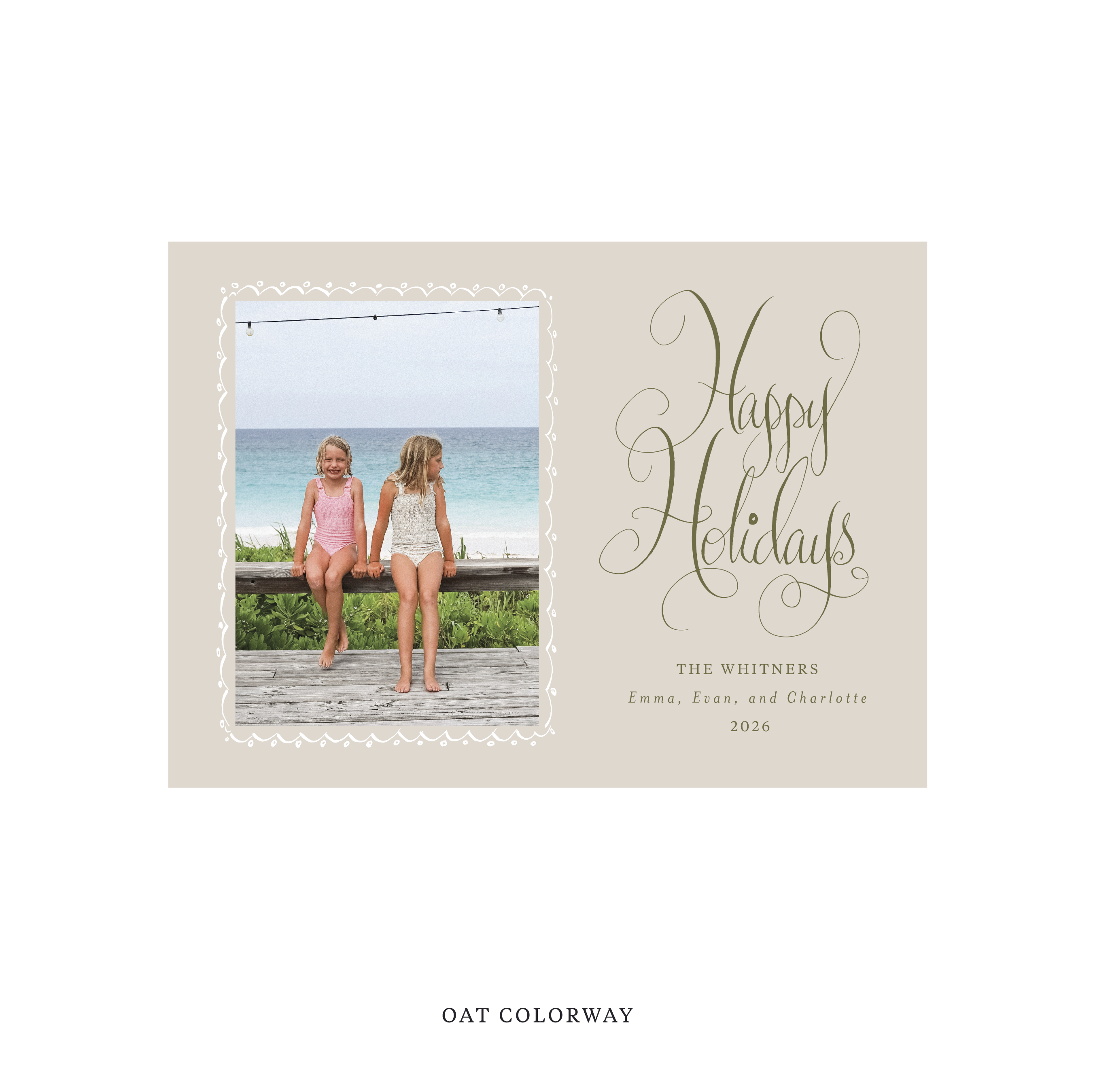 Whitner Classic Flat Print Holiday Card, Medium