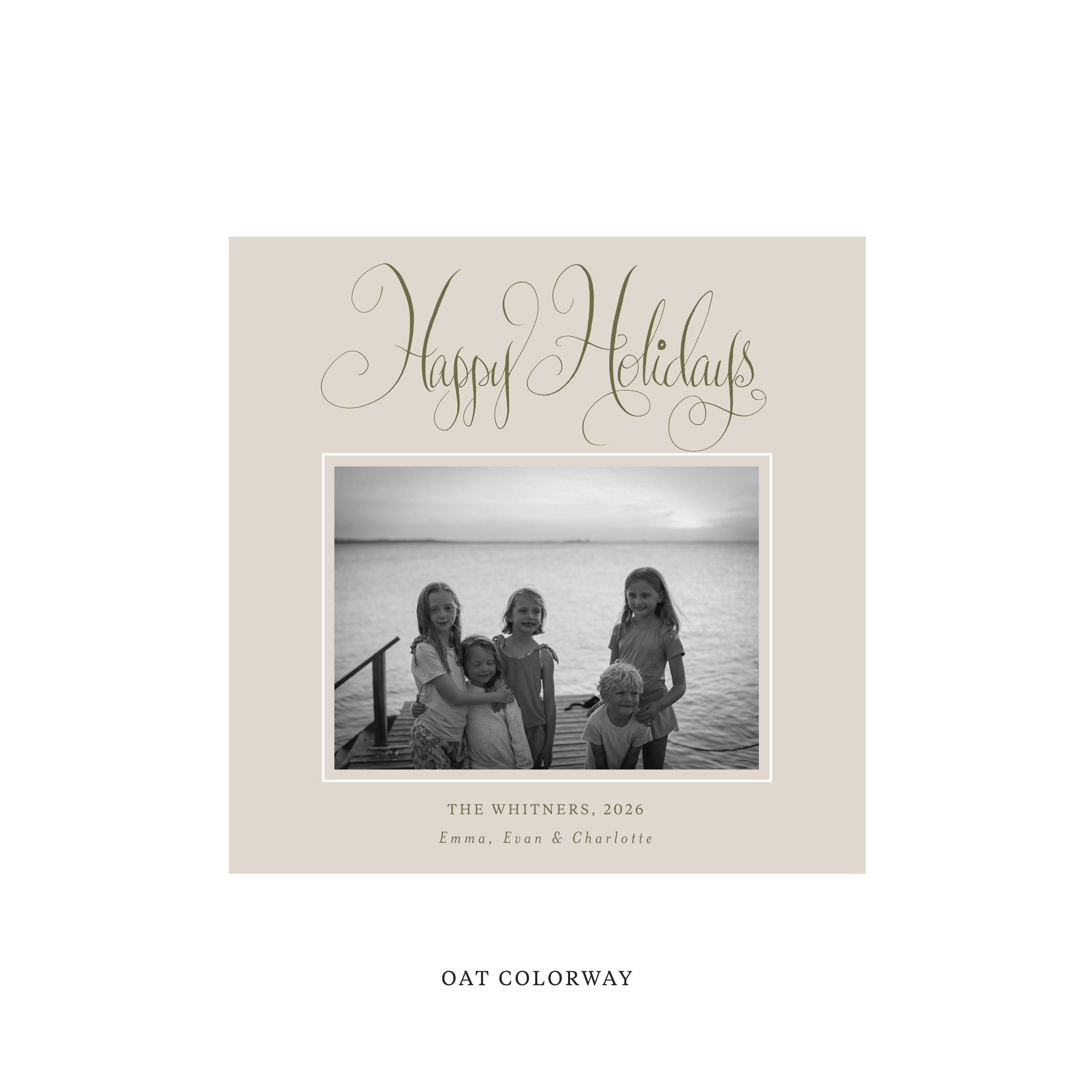 Whitner Classic Flat Print Holiday Card, Square