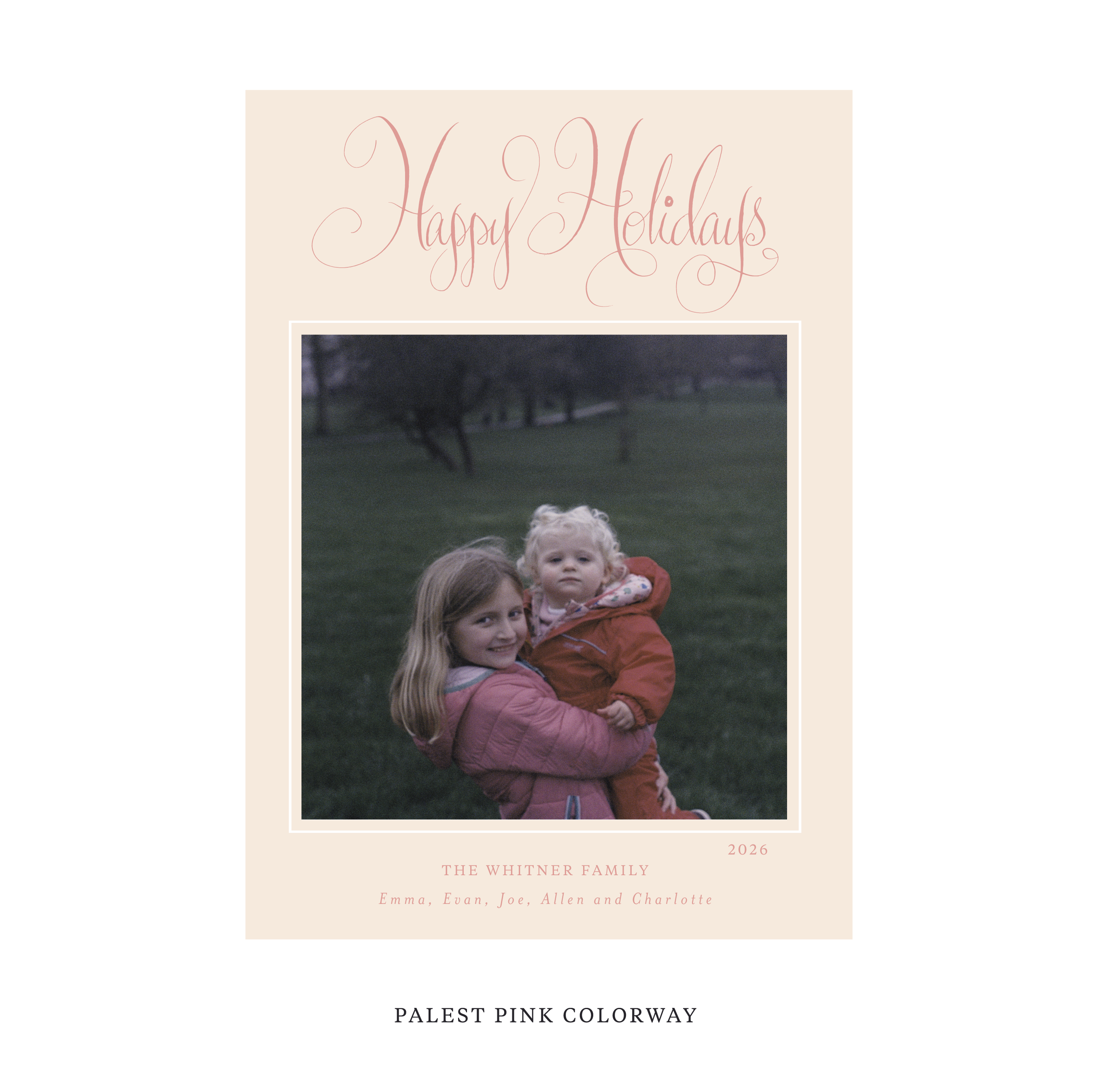 Whitner Classic Flat Print Holiday Card, Large