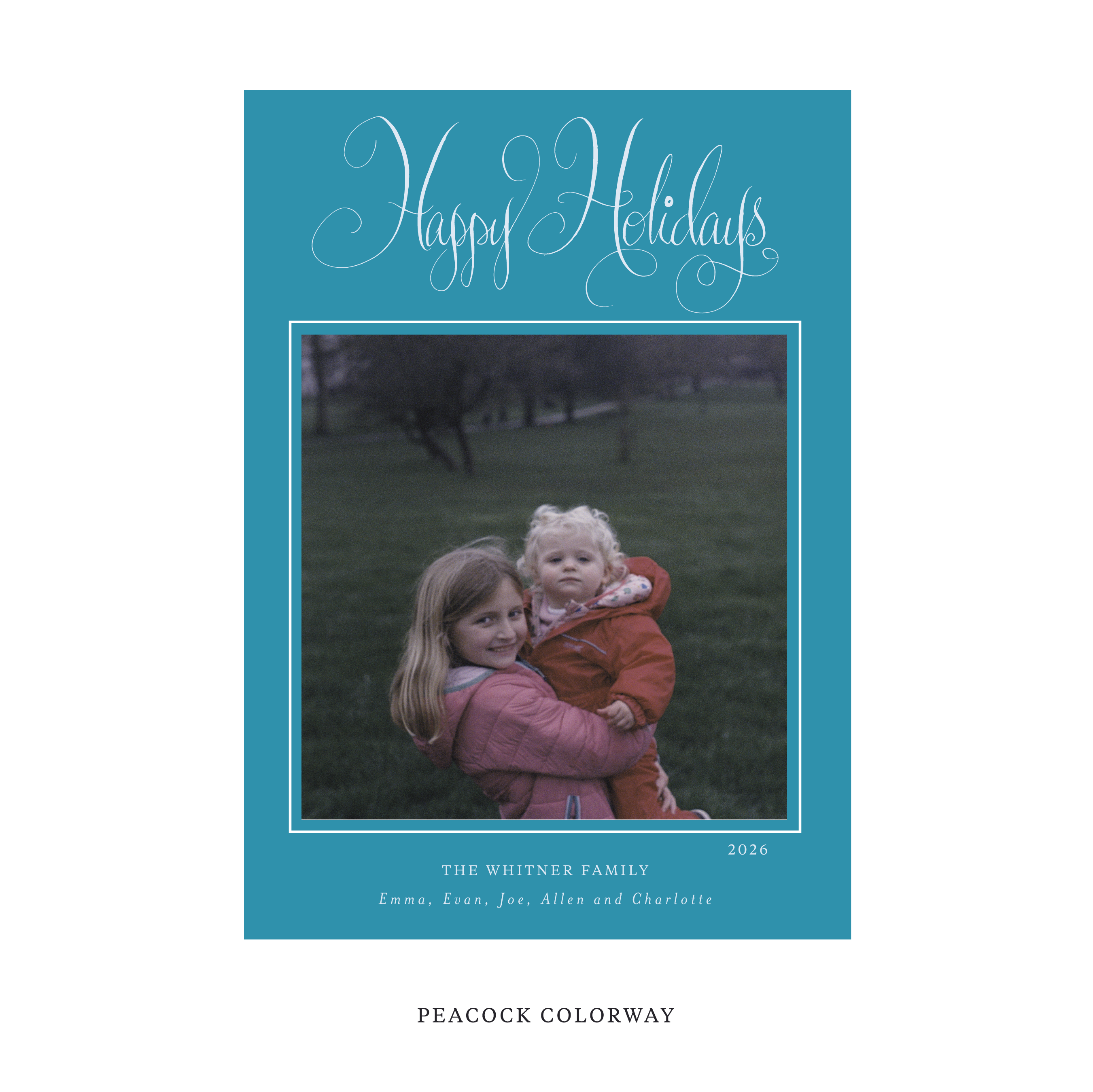 Whitner Classic Flat Print Holiday Card, Large