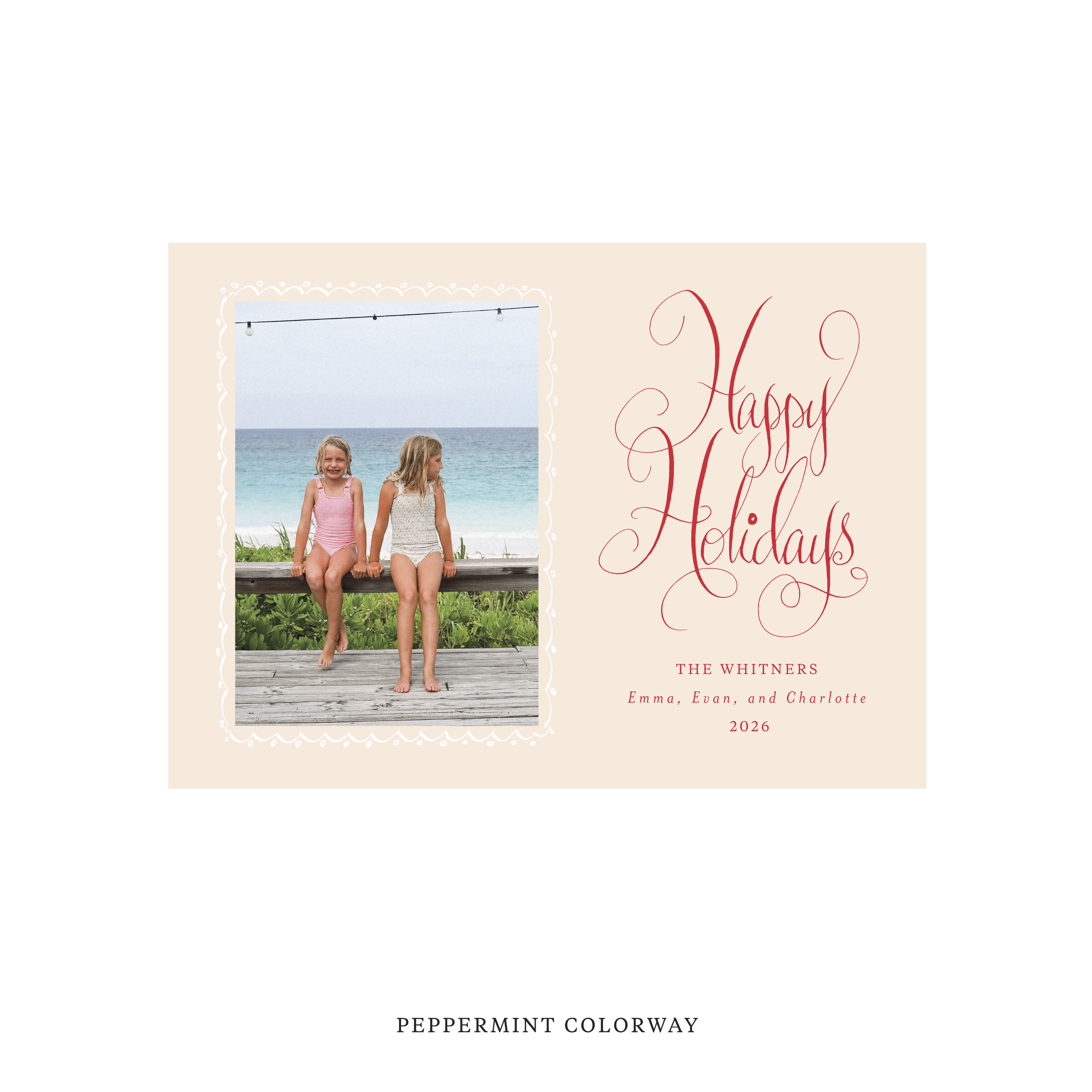 Whitner Classic Flat Print Holiday Card, Medium