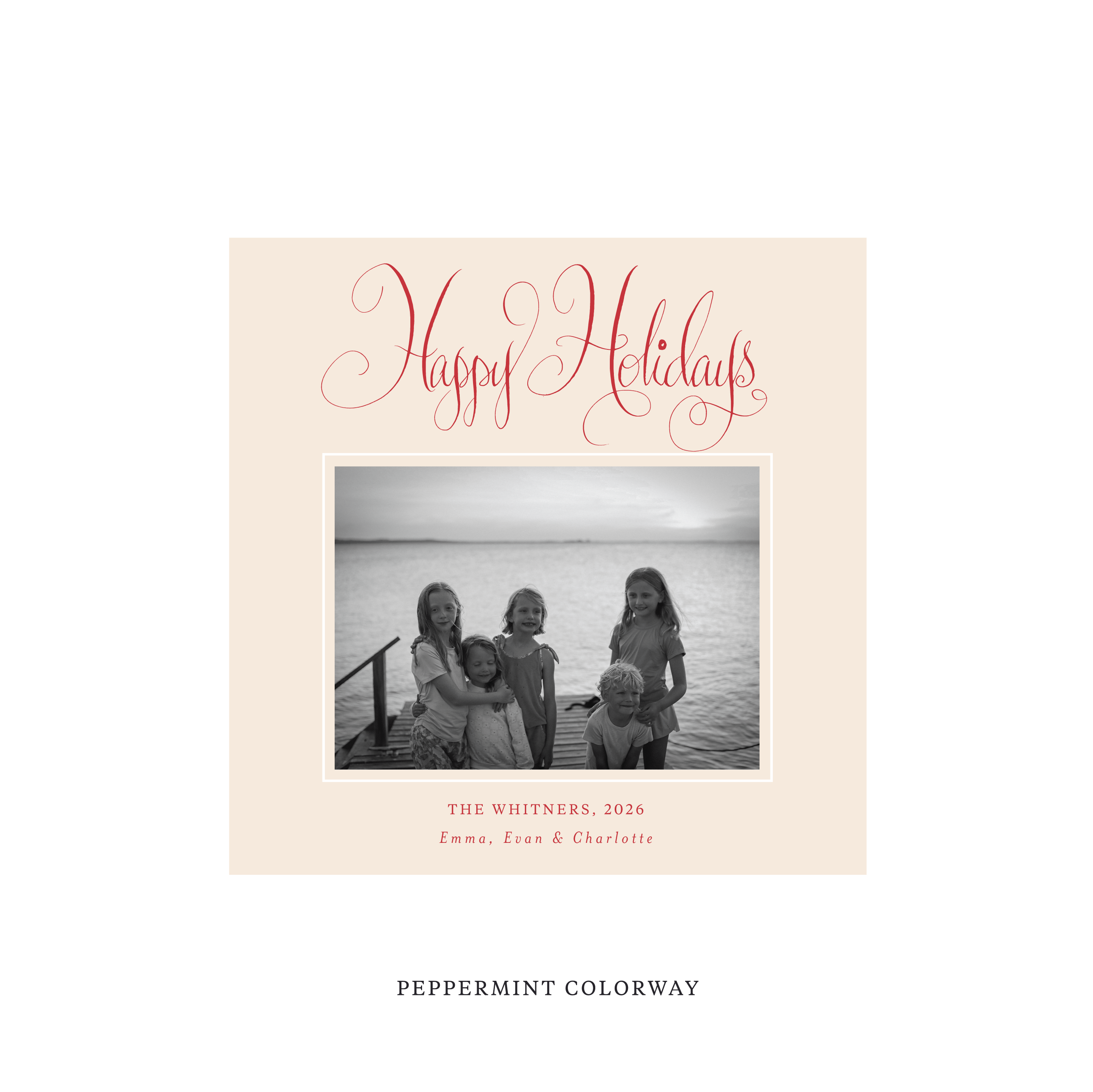 Whitner Classic Flat Print Holiday Card, Square