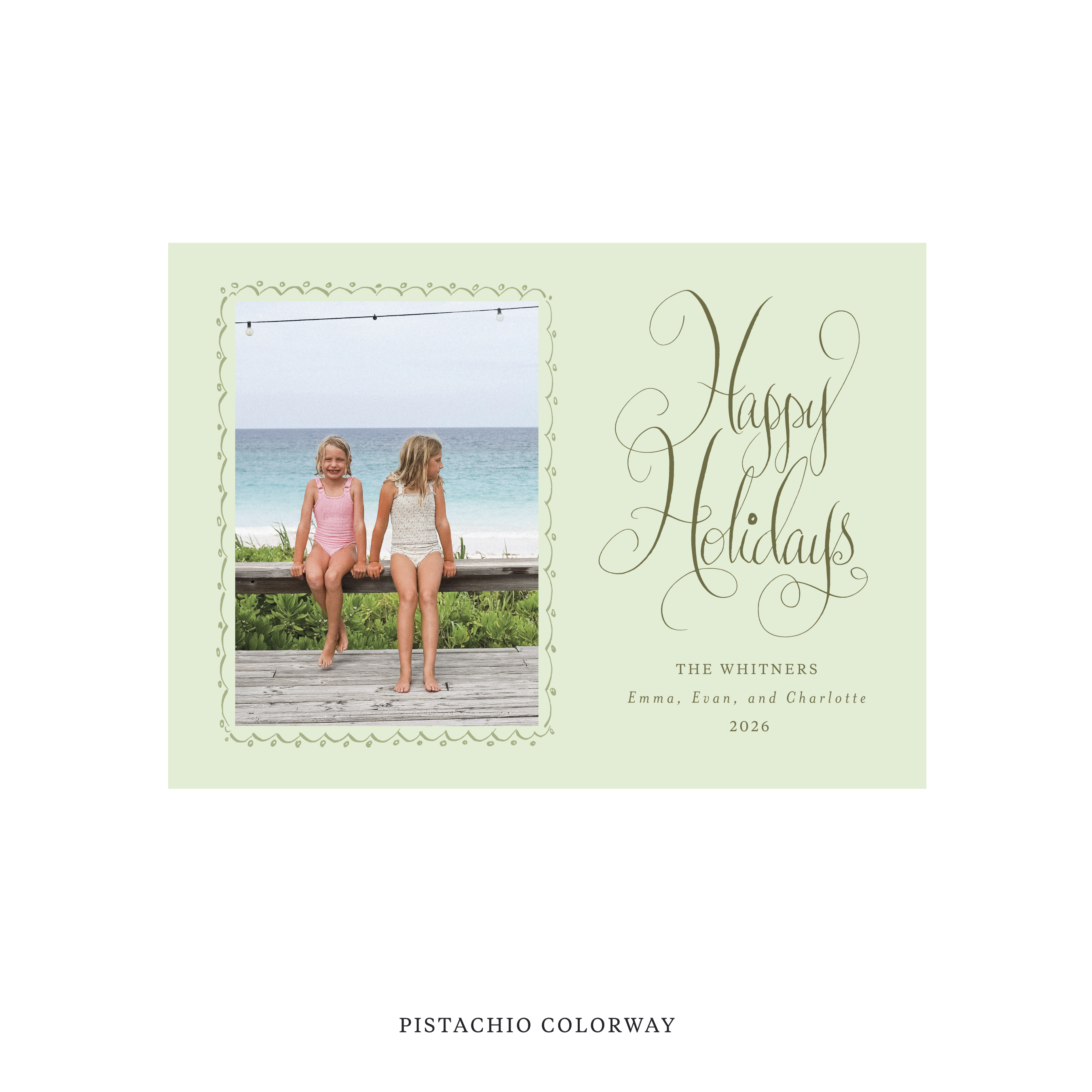 Whitner Classic Flat Print Holiday Card, Medium