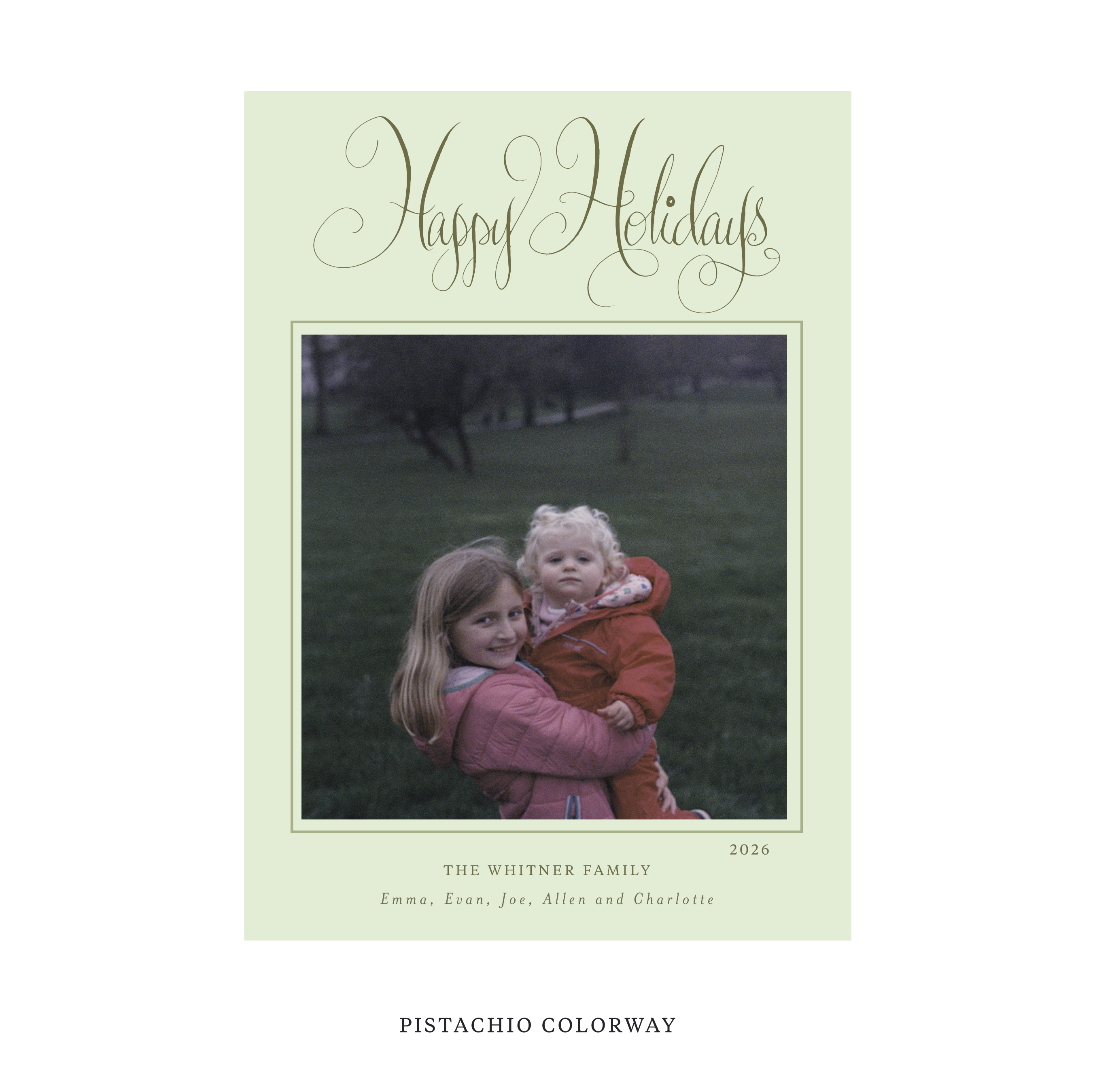 Whitner Classic Flat Print Holiday Card, Large