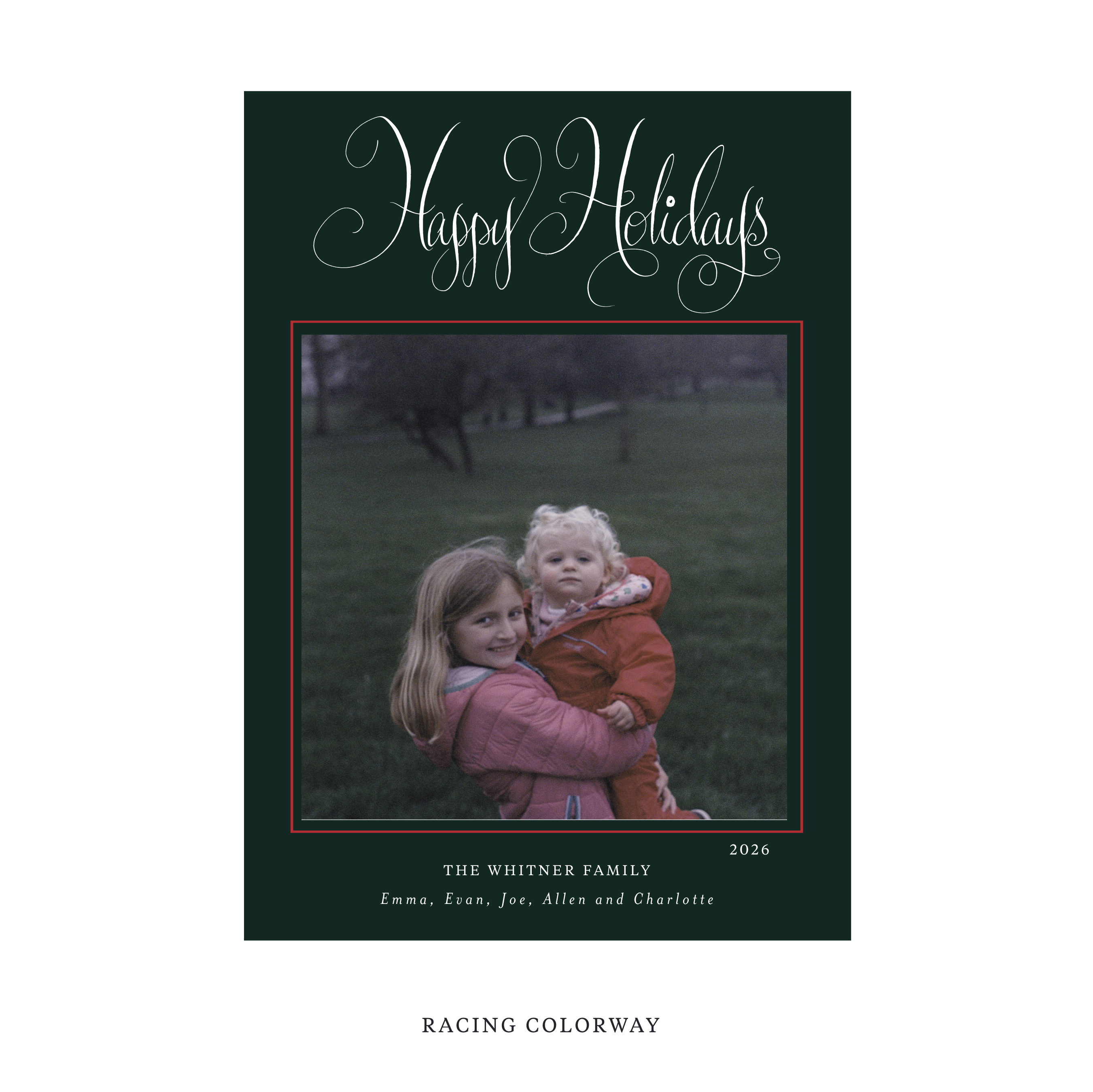Whitner Classic Flat Print Holiday Card, Large