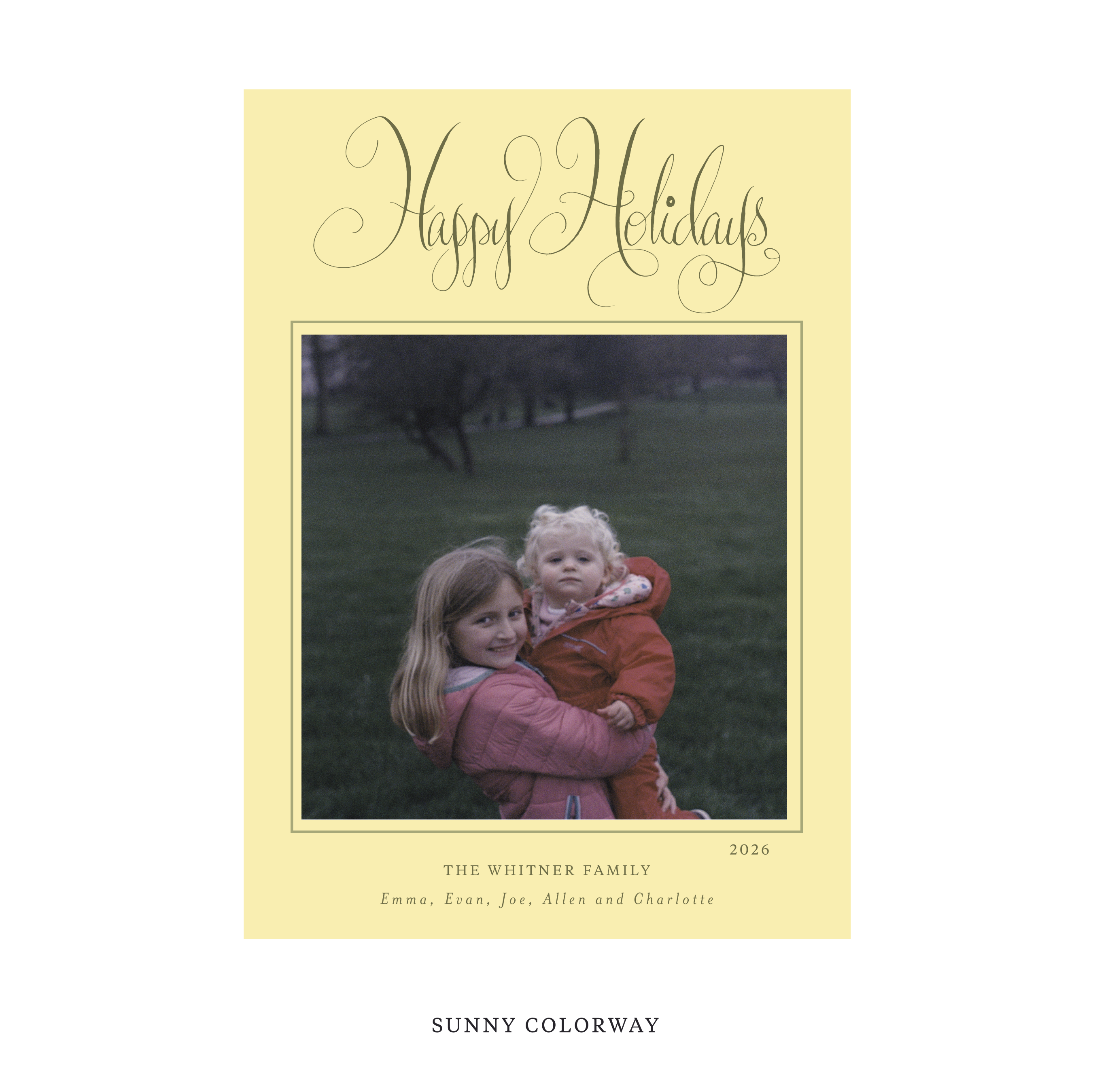 Whitner Classic Flat Print Holiday Card, Large