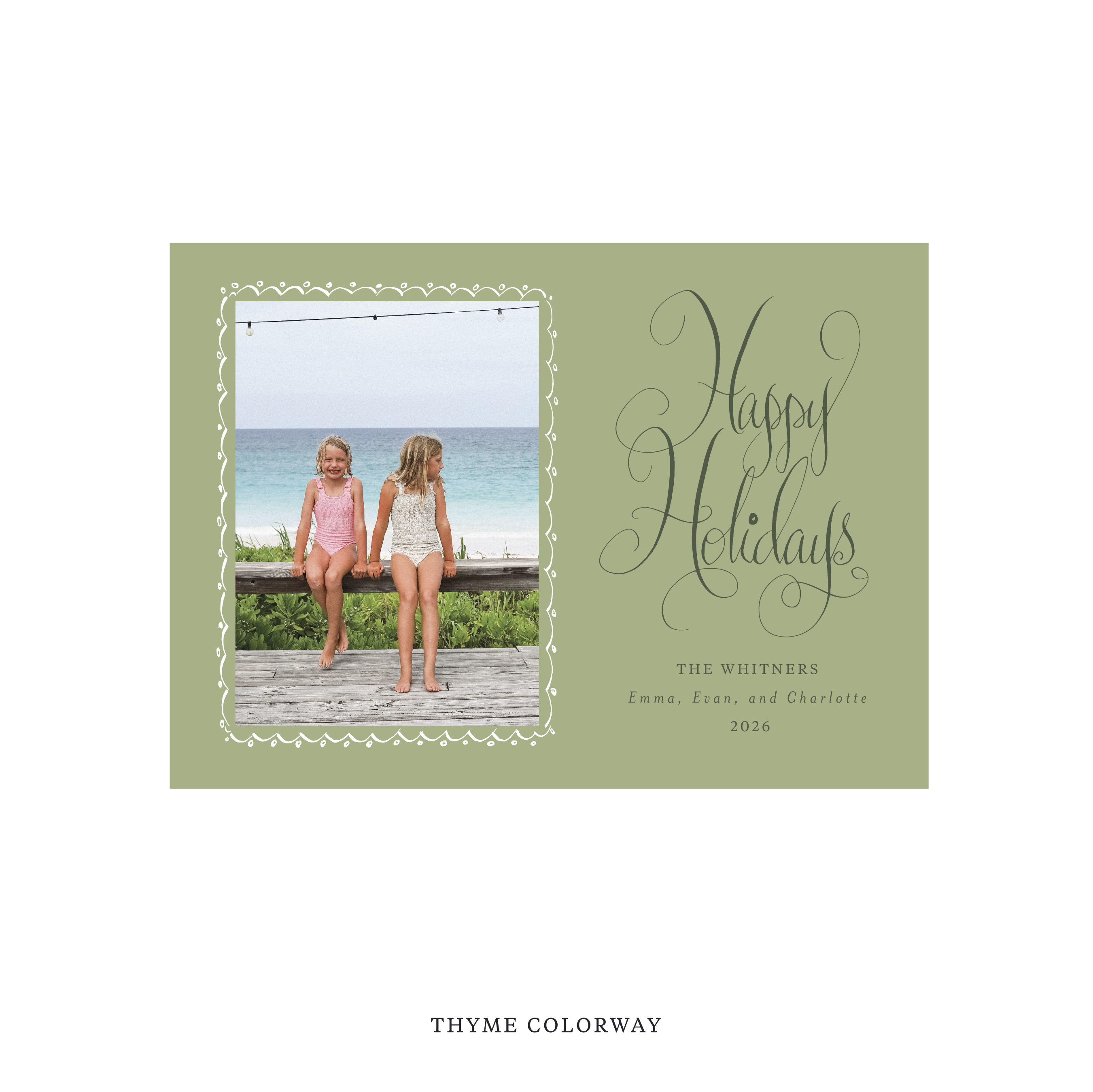 Whitner Classic Flat Print Holiday Card, Medium