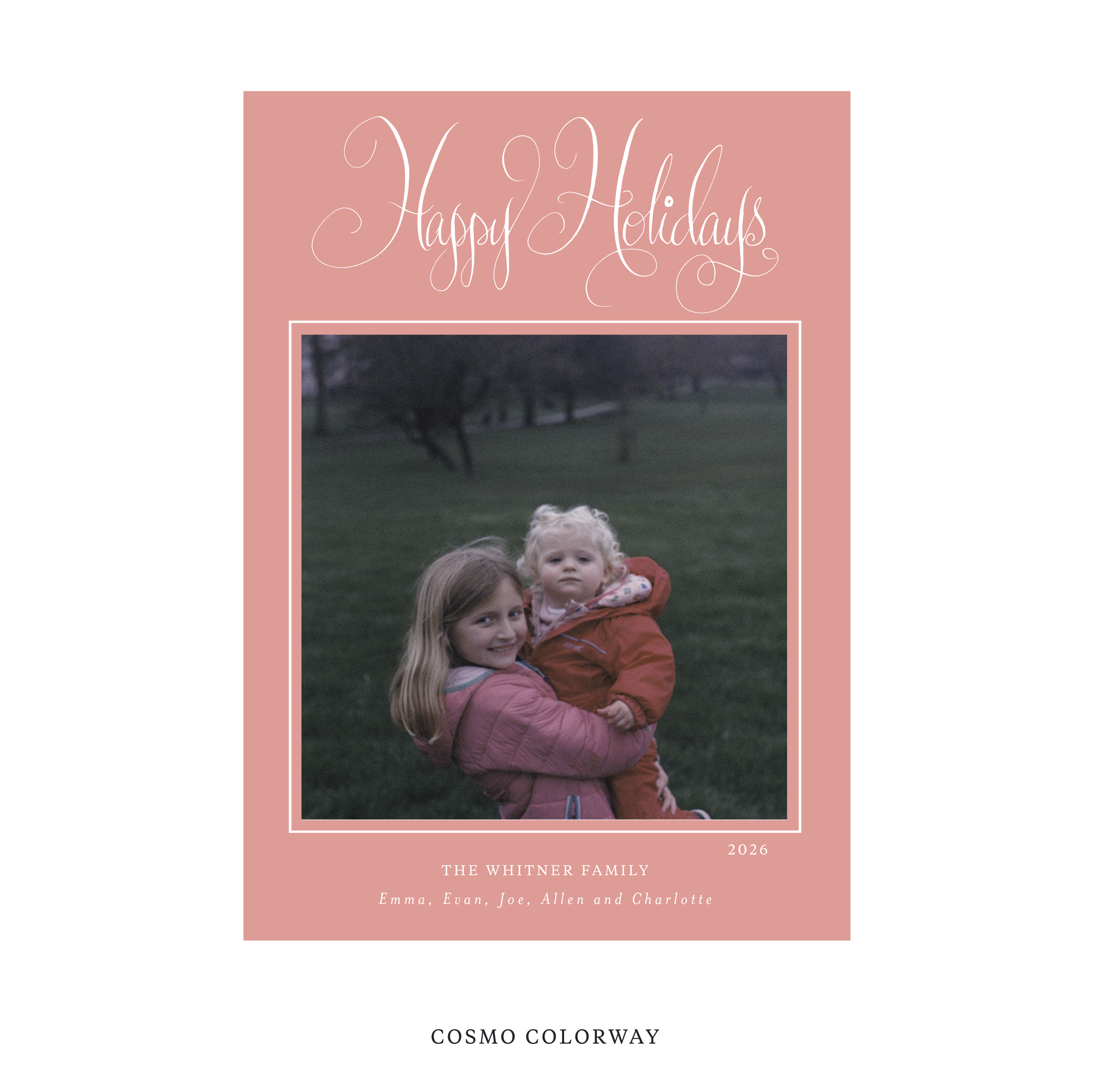 Whitner Classic Flat Print Holiday Card, Large