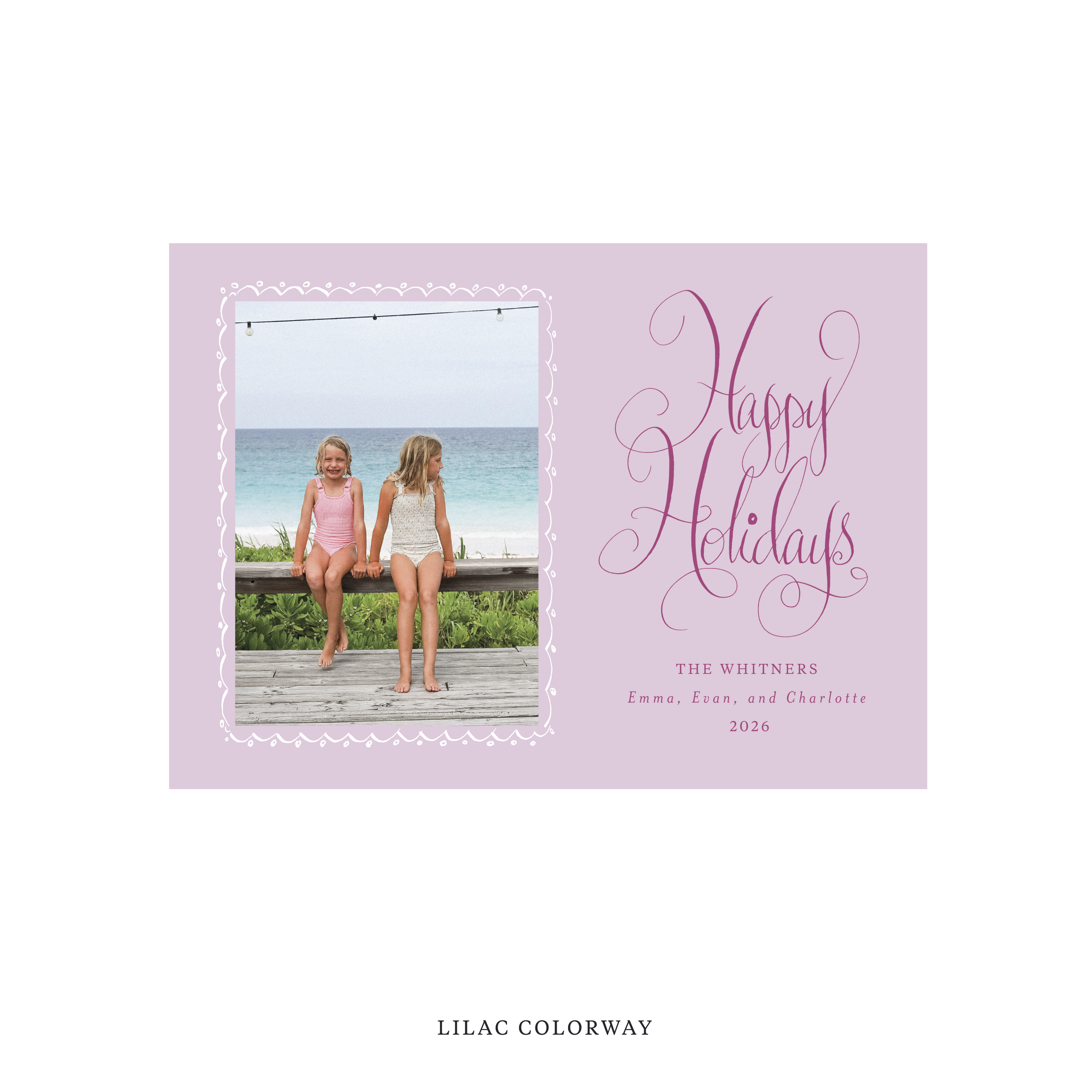 Whitner Classic Flat Print Holiday Card, Medium
