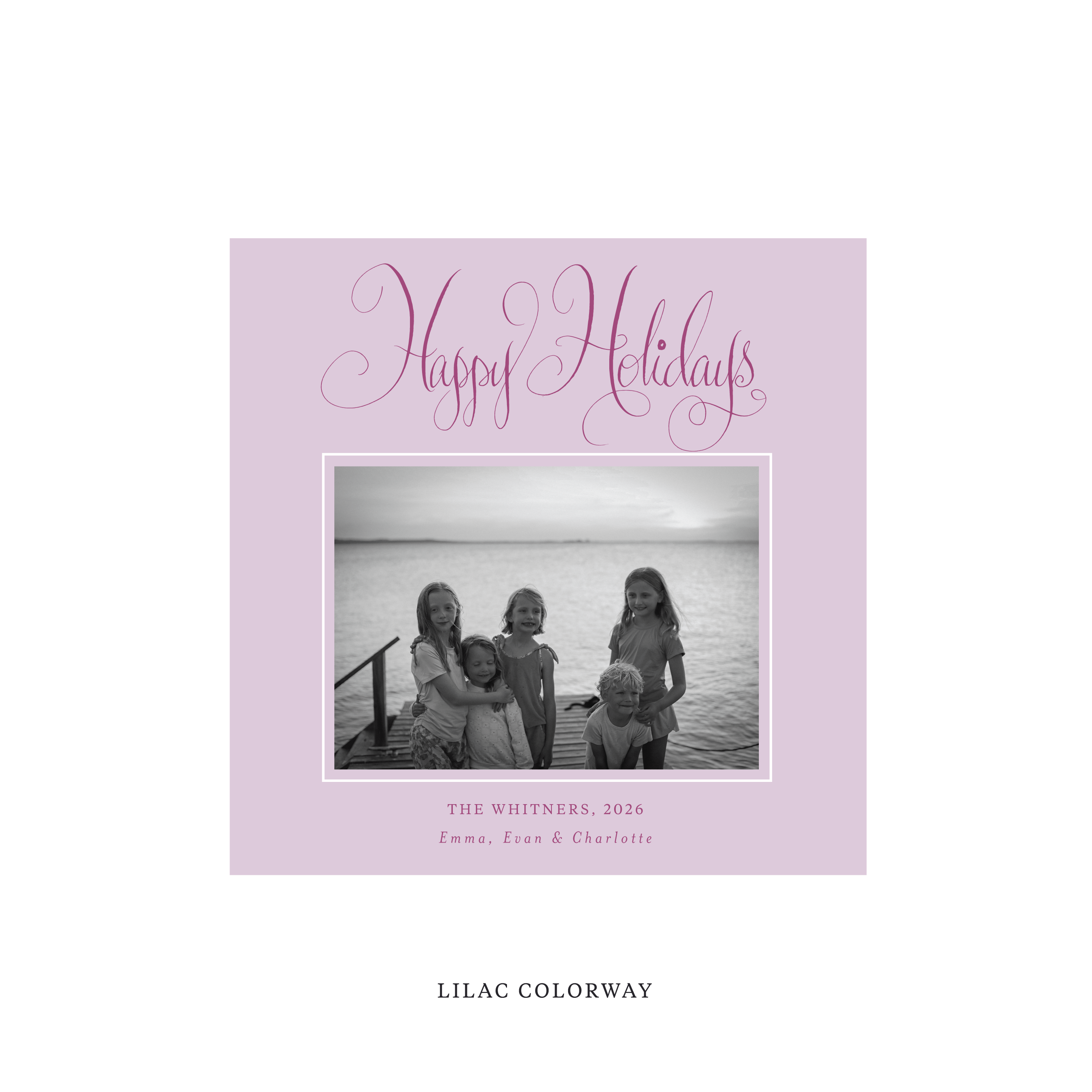 Whitner Classic Flat Print Holiday Card, Square