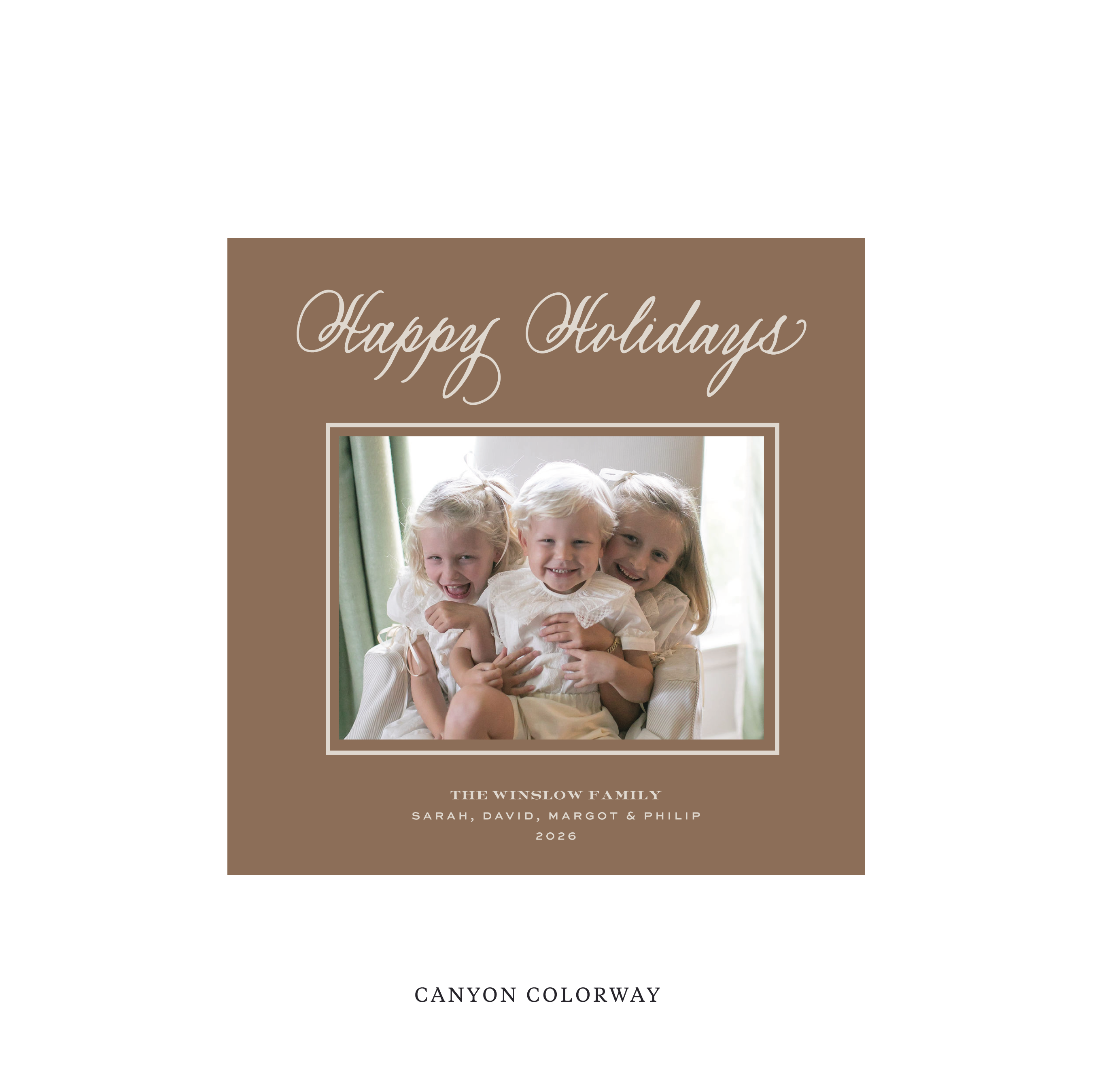 Winslow Classic Flat Print Holiday Card, Square