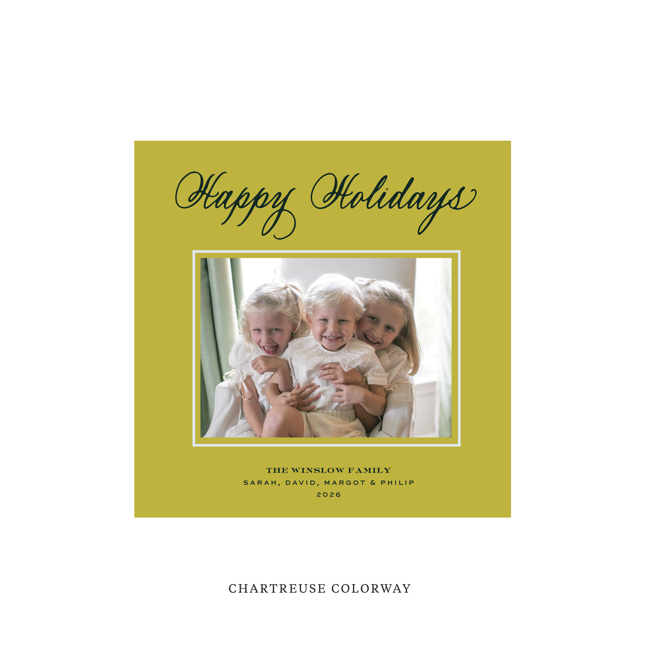 Winslow Classic Flat Print Holiday Card, Square