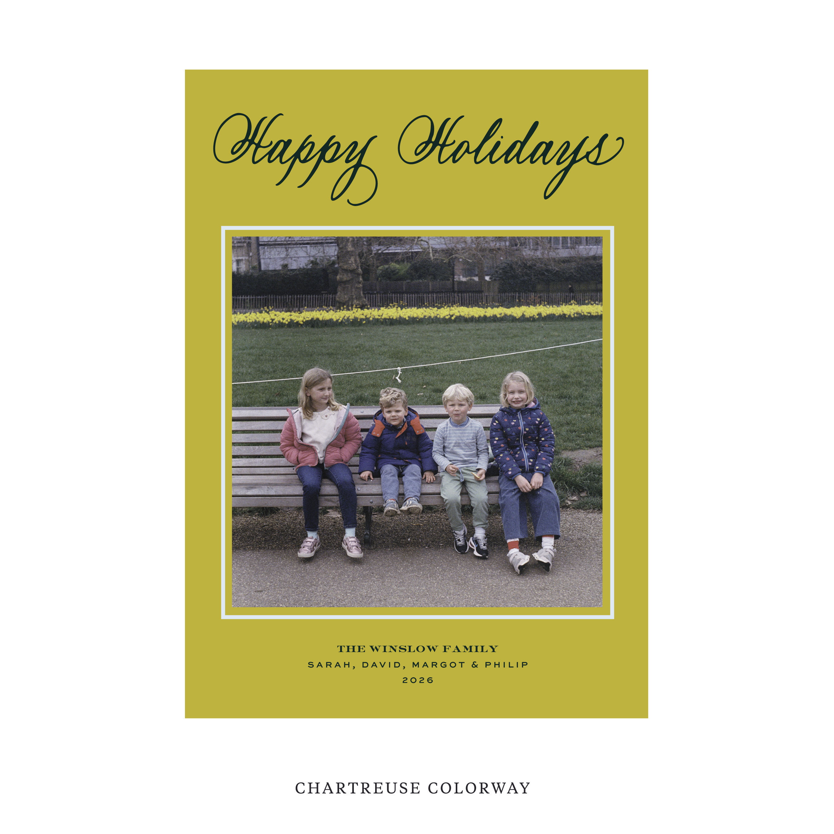 Winslow Classic Flat Print Holiday Card, Large