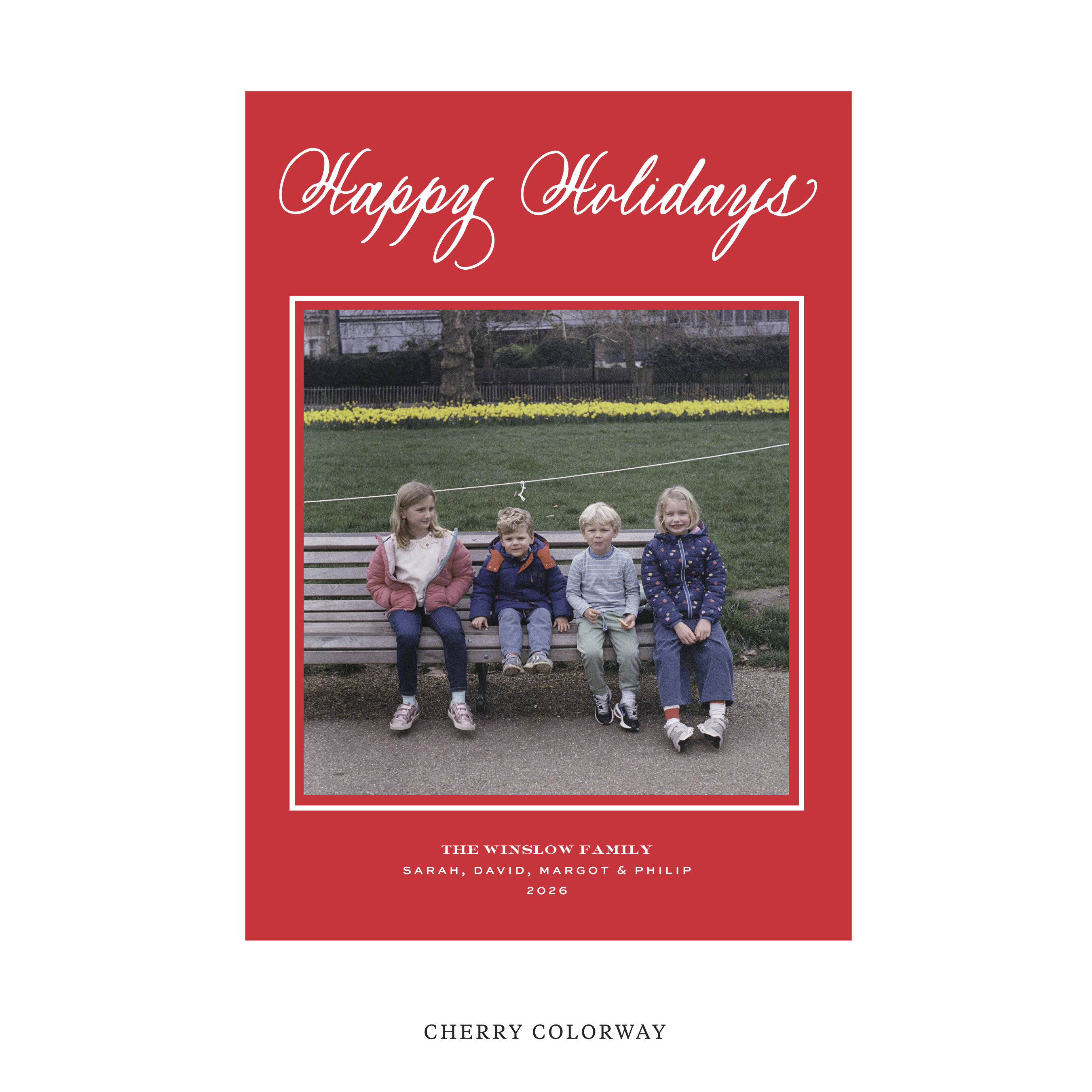 Winslow Classic Flat Print Holiday Card, Large