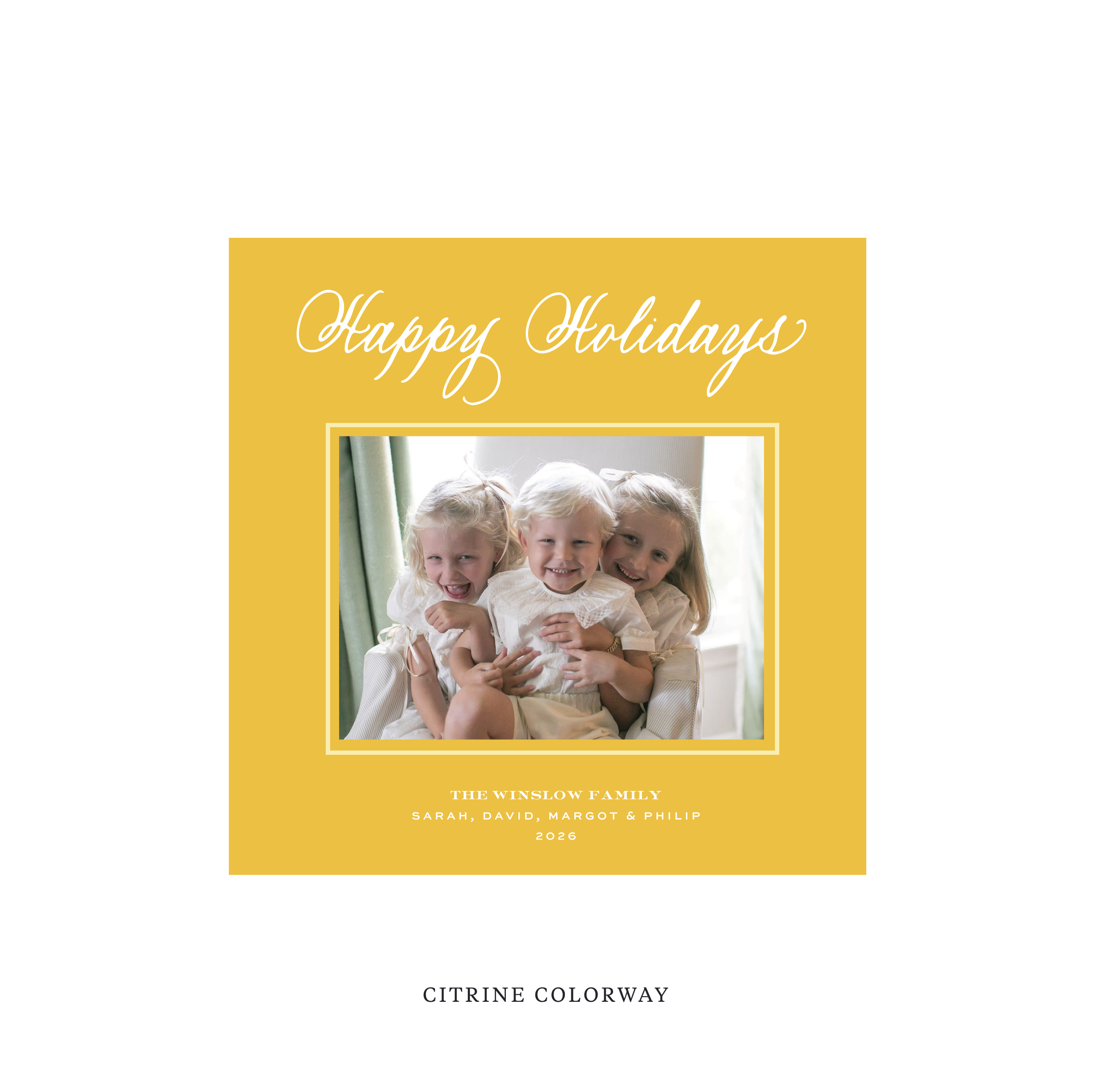 Winslow Classic Flat Print Holiday Card, Square