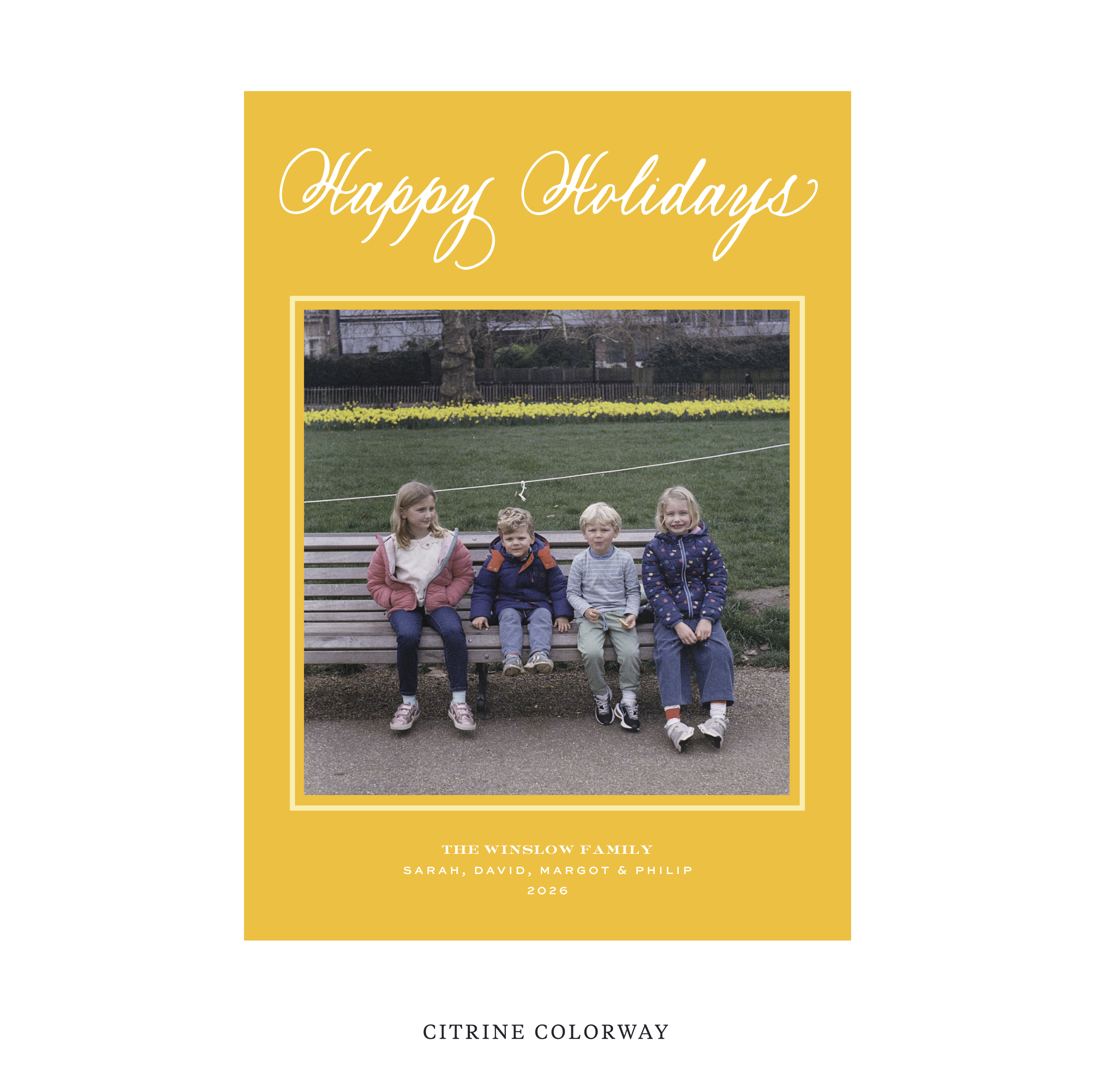 Winslow Classic Flat Print Holiday Card, Large