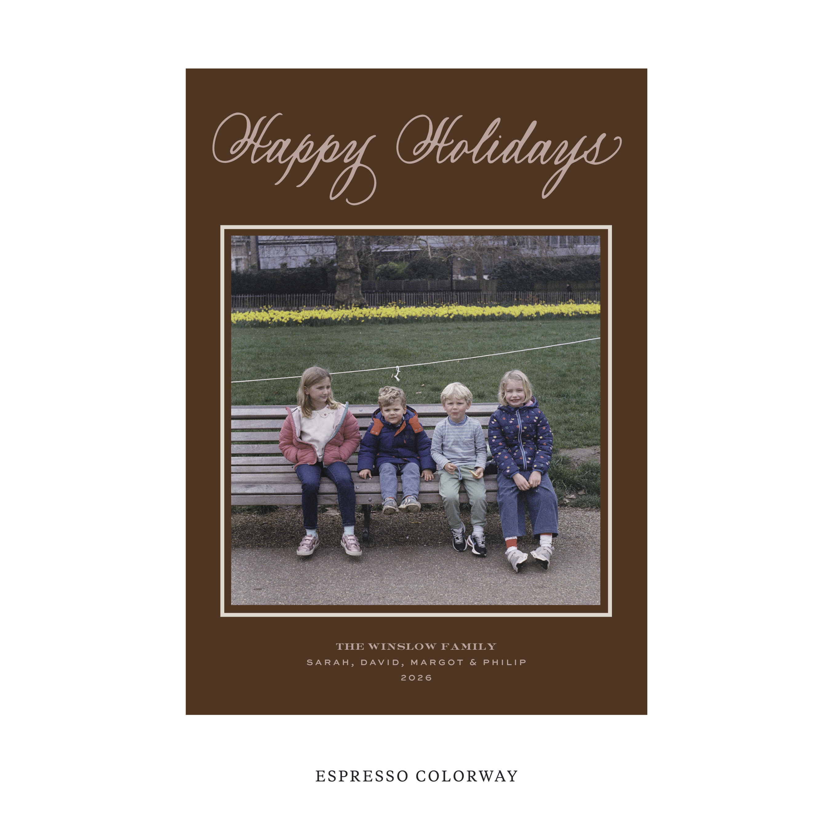Winslow Classic Flat Print Holiday Card, Large