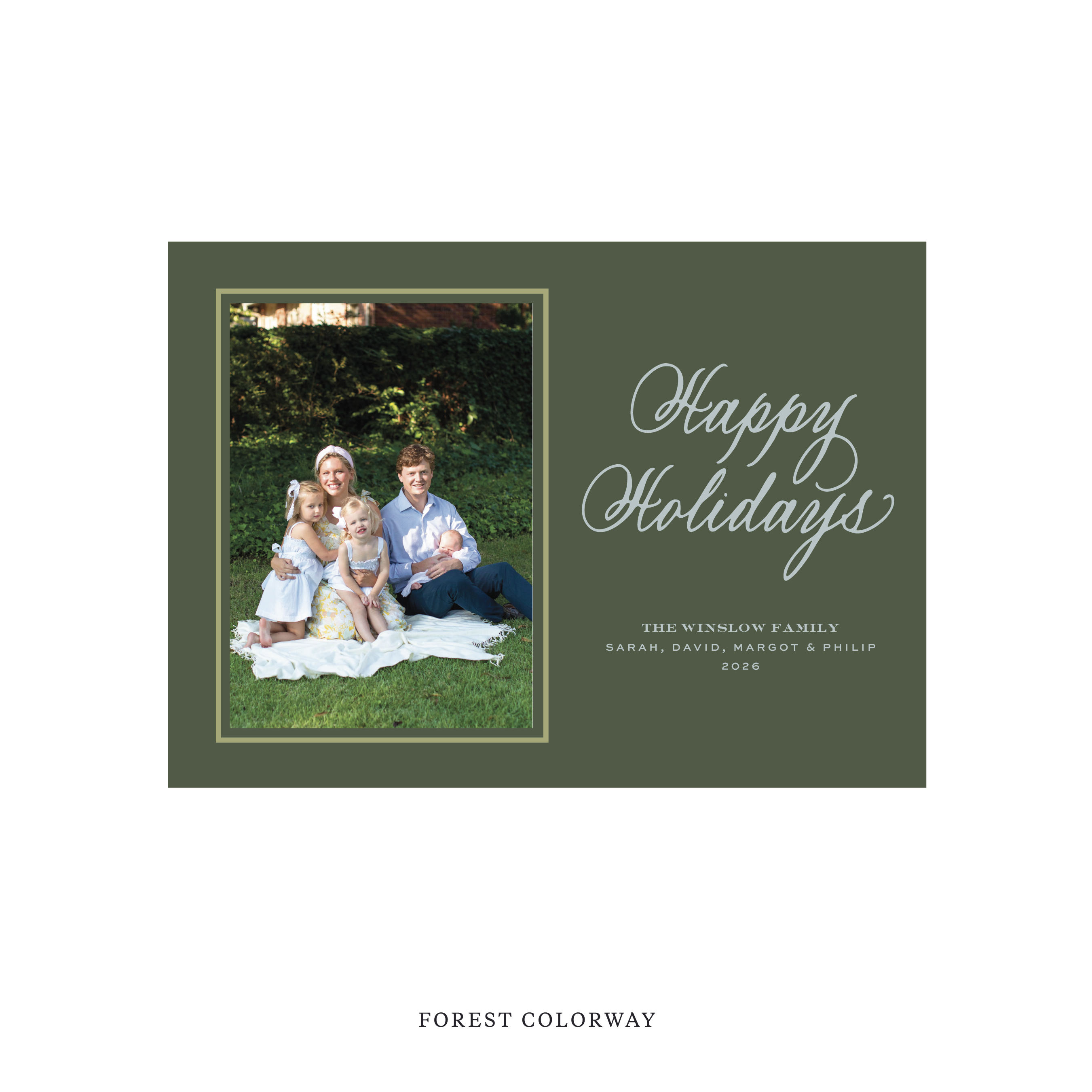 Winslow Classic Flat Print Holiday Card, Medium