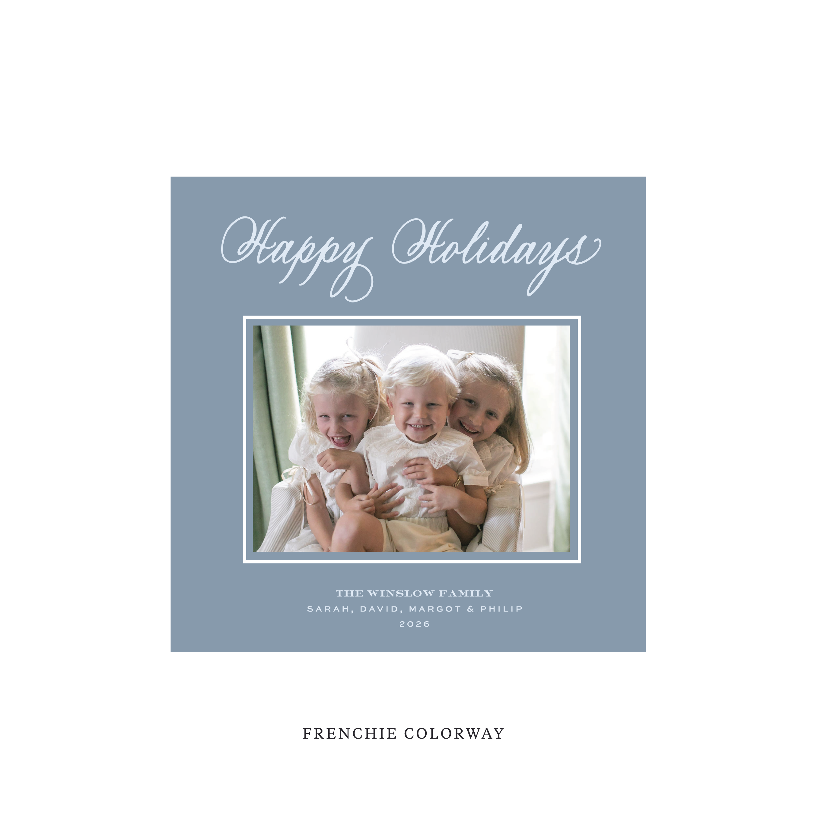 Winslow Classic Flat Print Holiday Card, Square