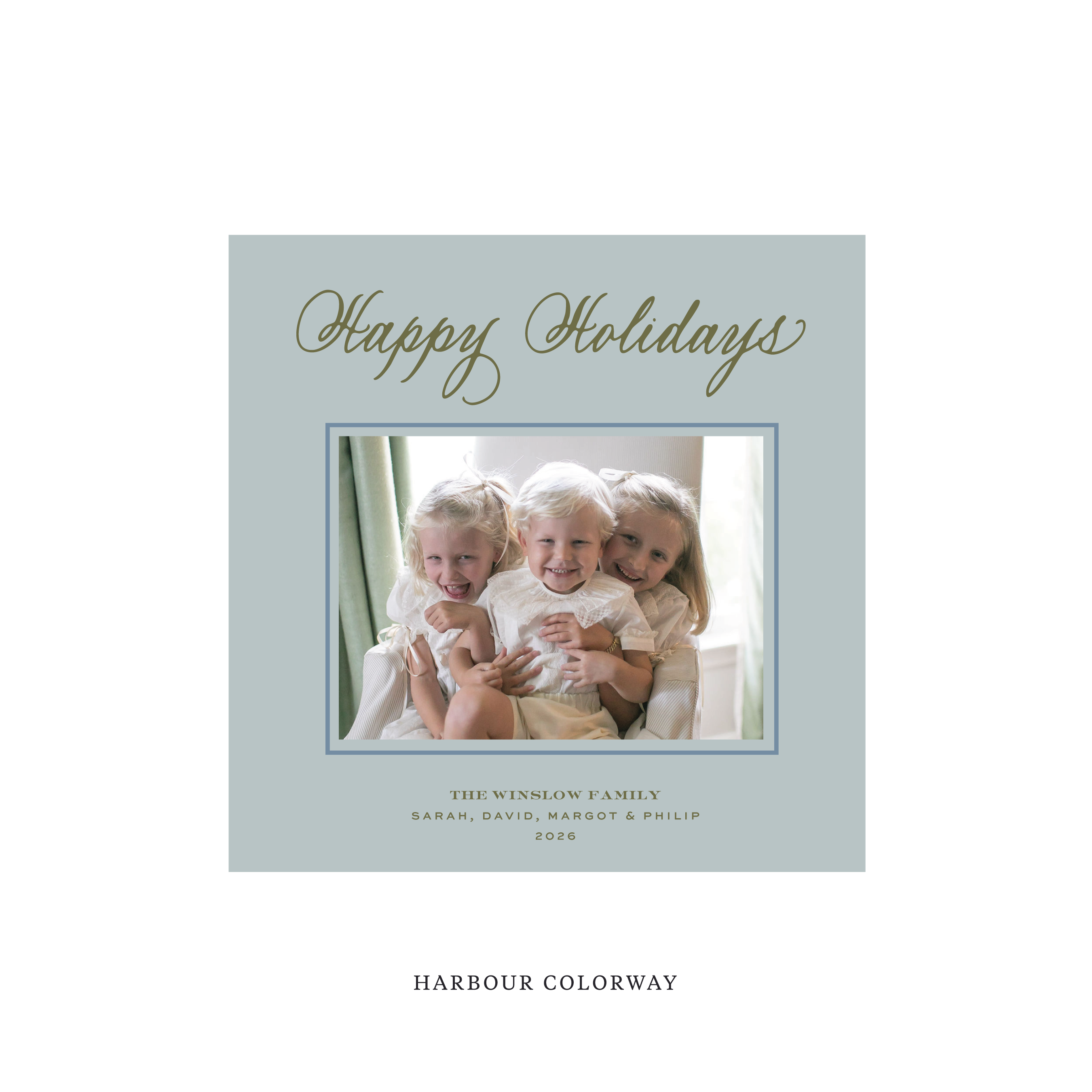 Winslow Classic Flat Print Holiday Card, Square