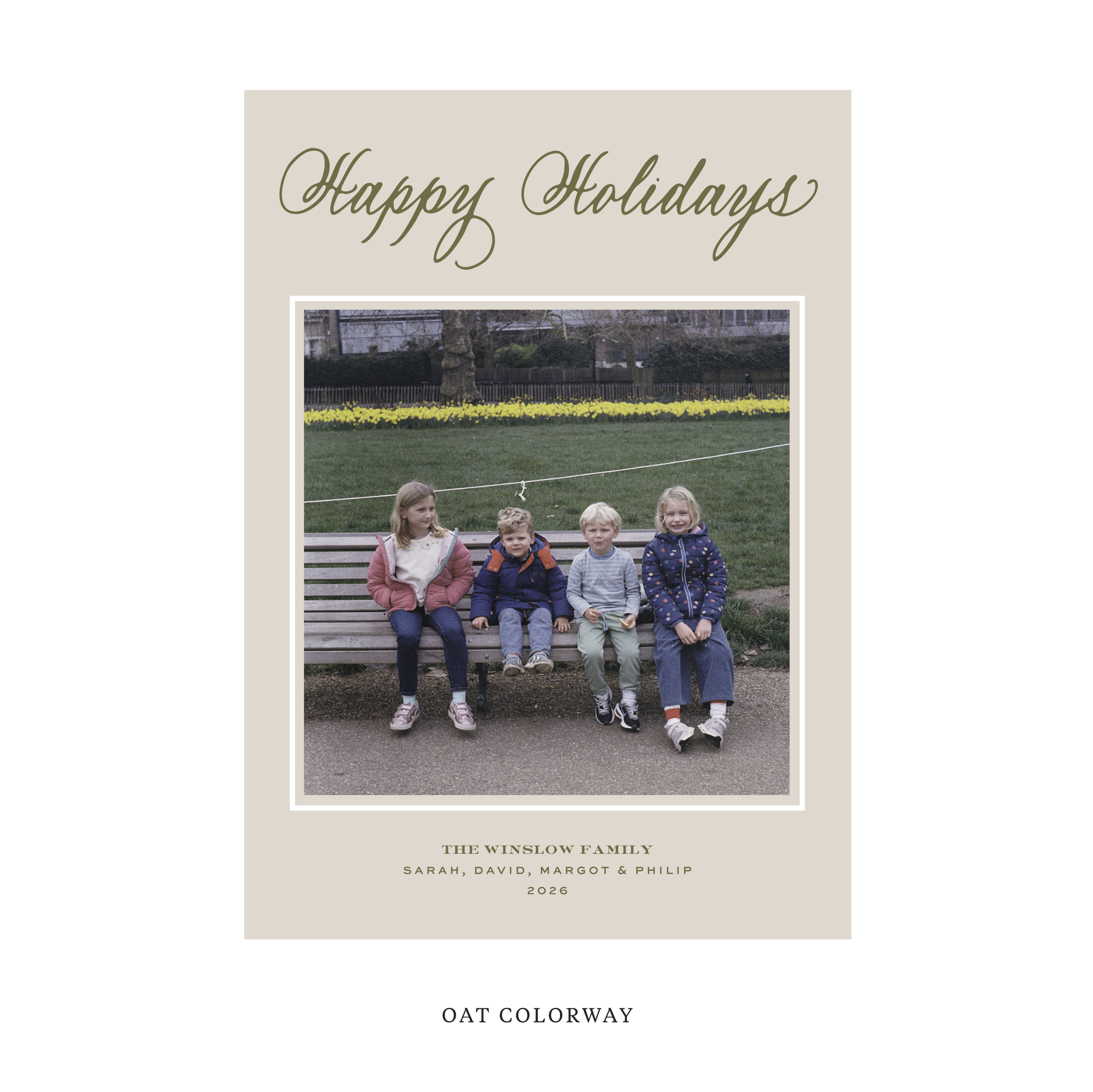 Winslow Classic Flat Print Holiday Card, Large
