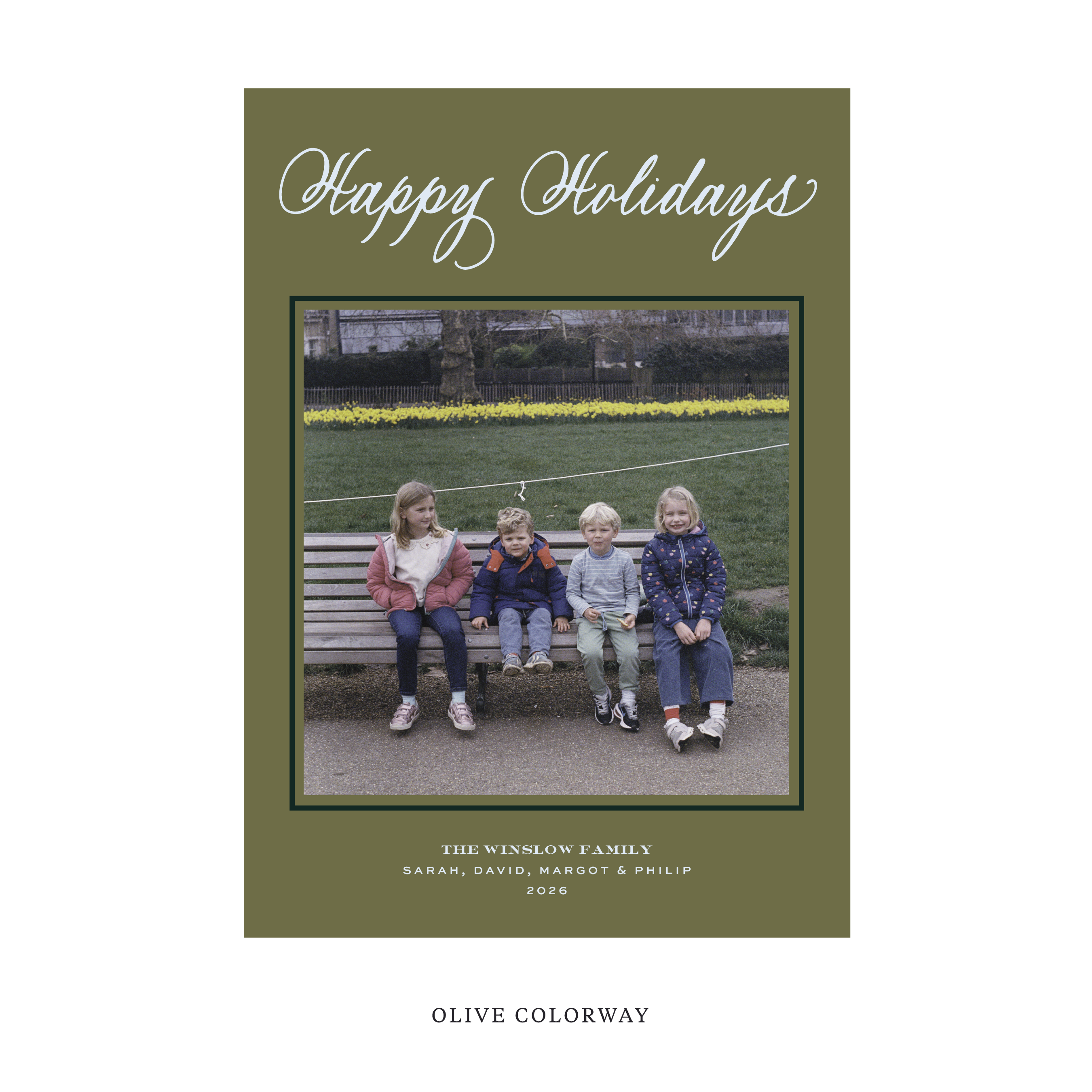 Winslow Classic Flat Print Holiday Card, Large