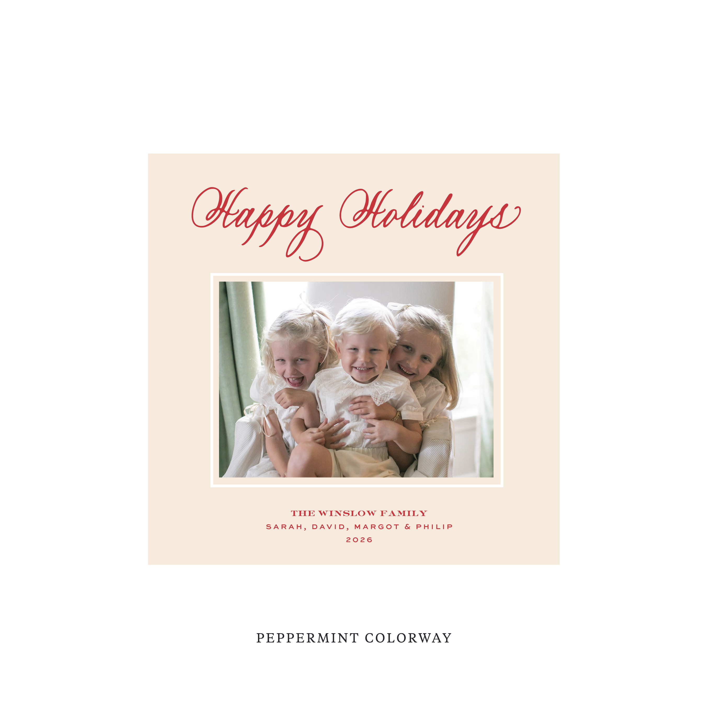 Winslow Classic Flat Print Holiday Card, Square