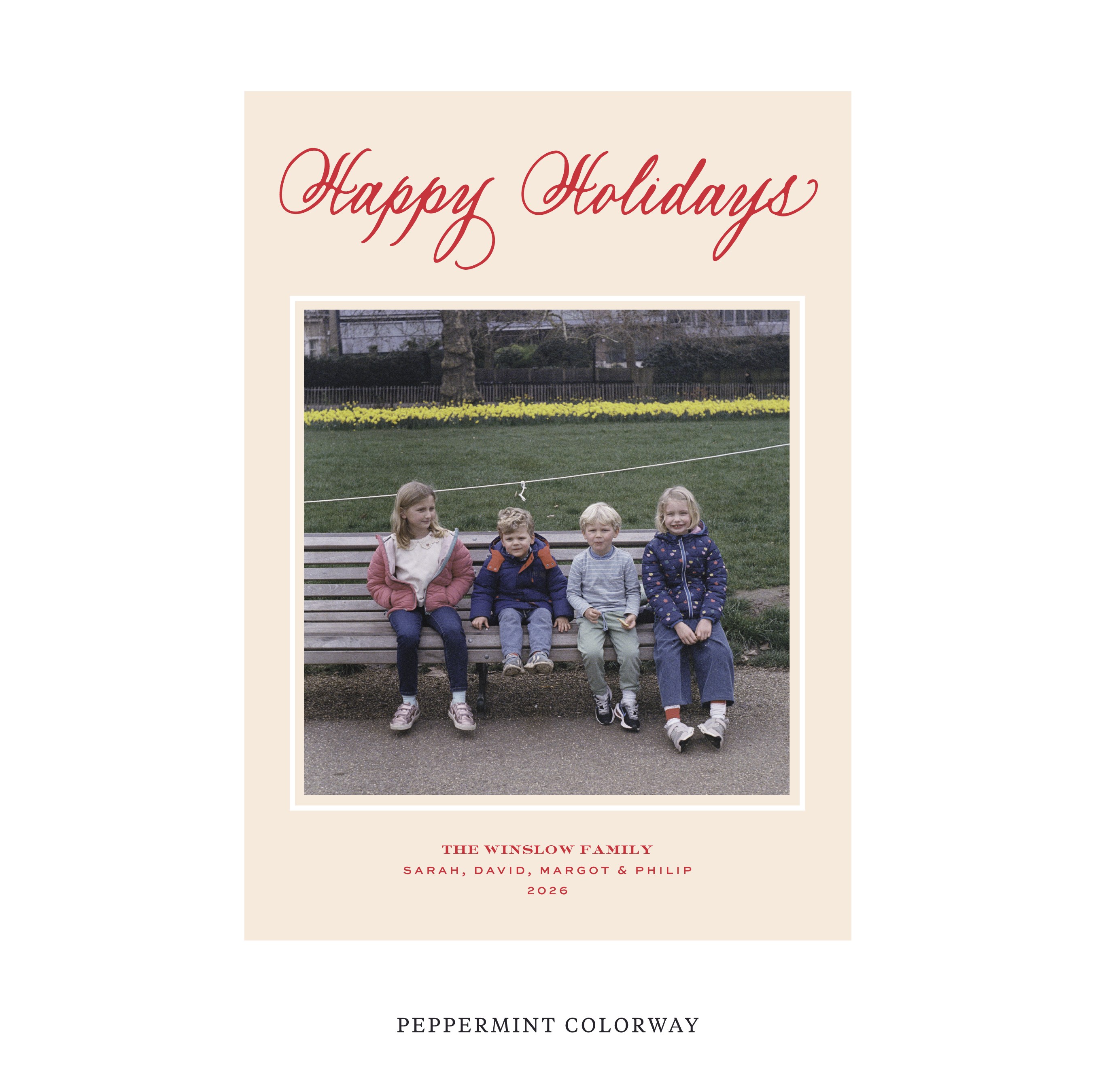 Winslow Classic Flat Print Holiday Card, Large