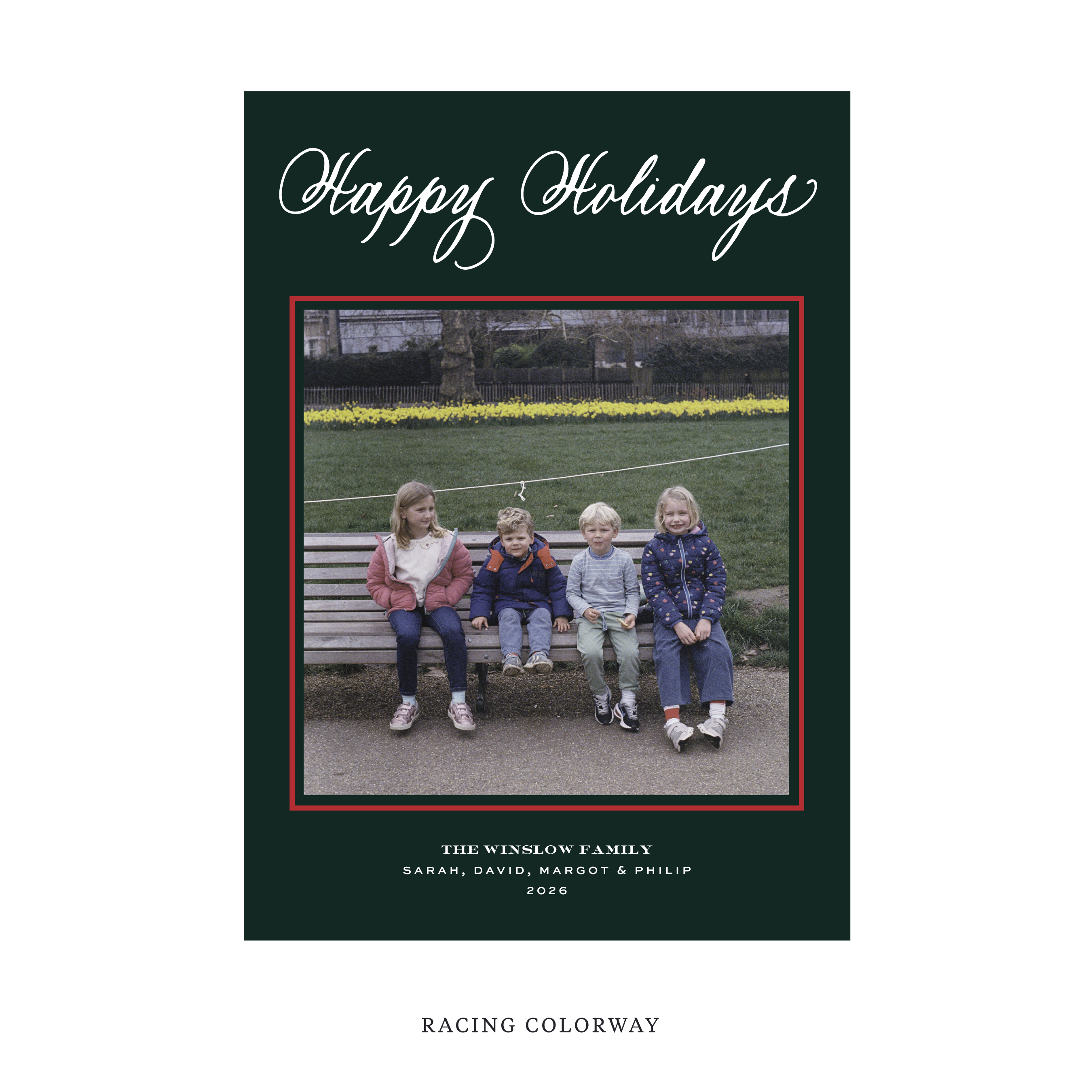 Winslow Classic Flat Print Holiday Card, Large