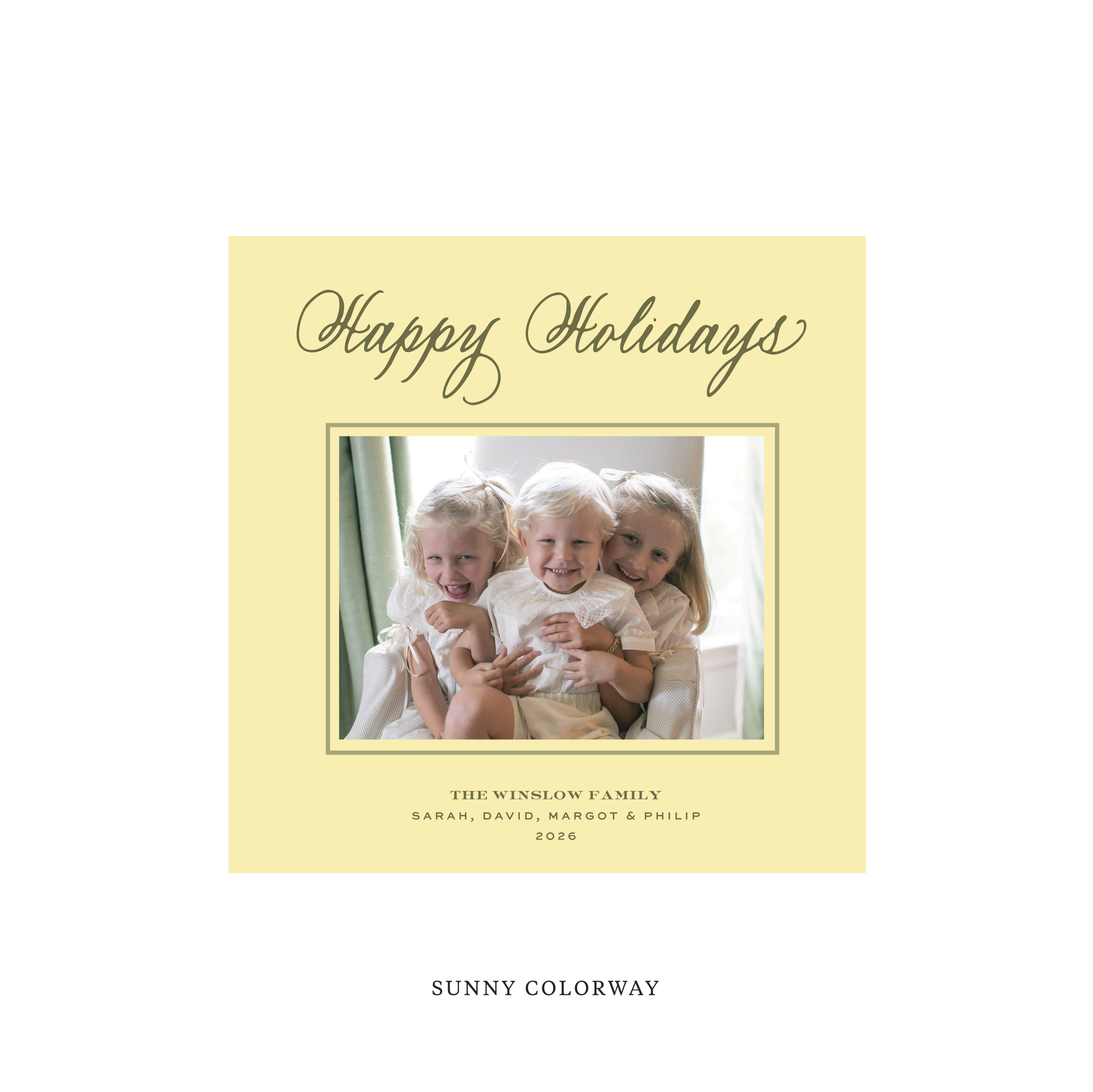 Winslow Classic Flat Print Holiday Card, Square