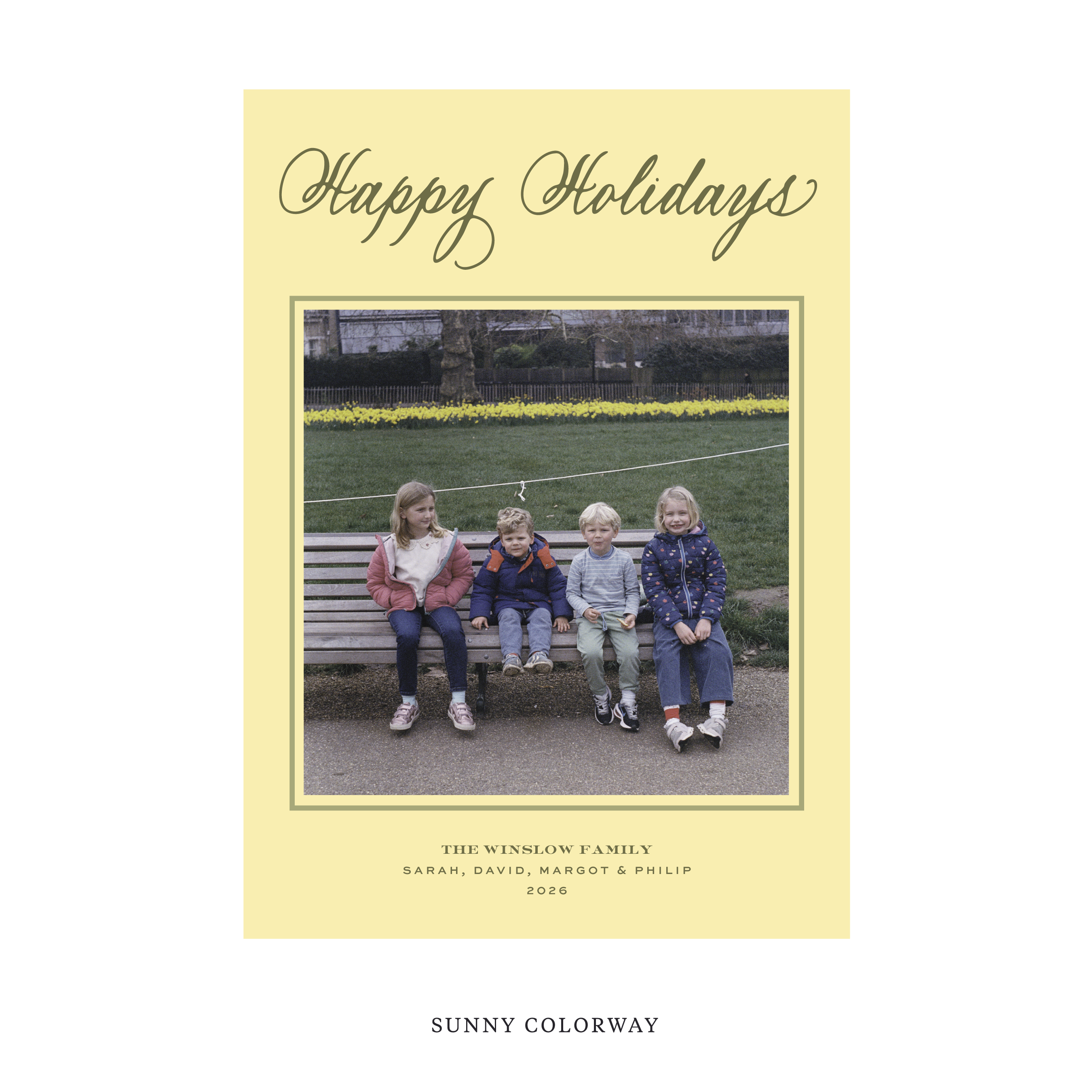 Winslow Classic Flat Print Holiday Card, Large