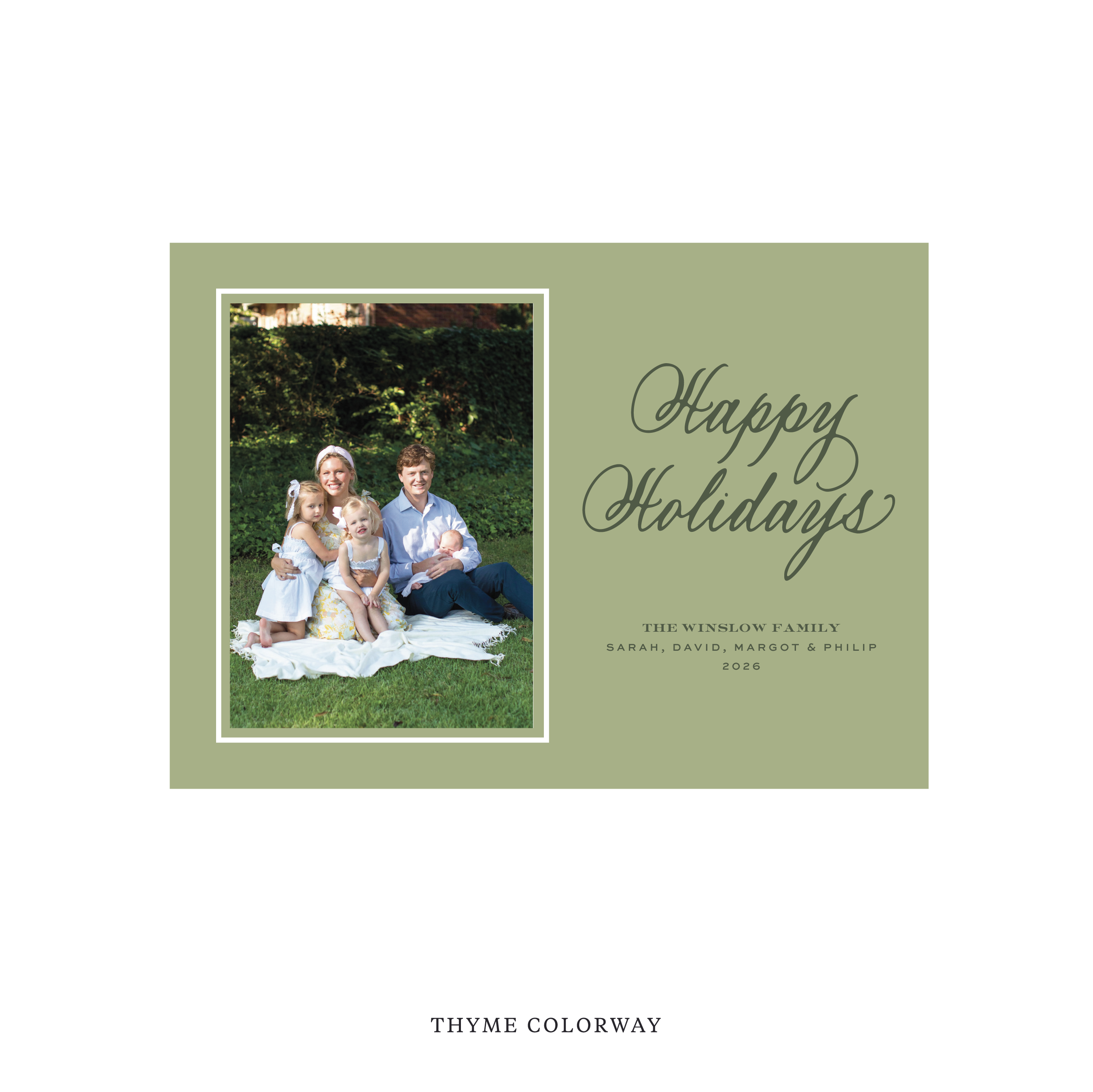 Winslow Classic Flat Print Holiday Card, Medium
