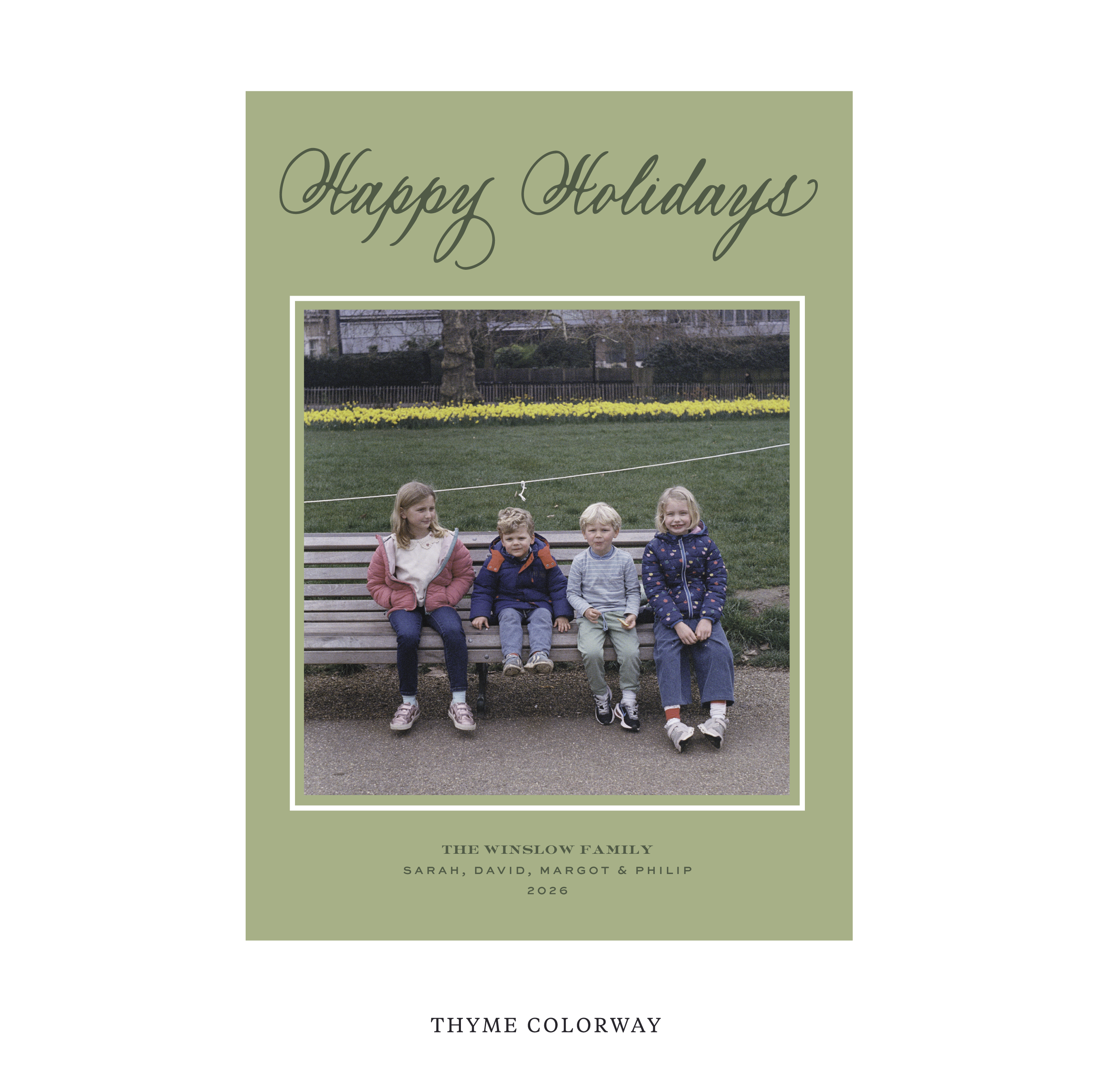 Winslow Classic Flat Print Holiday Card, Large