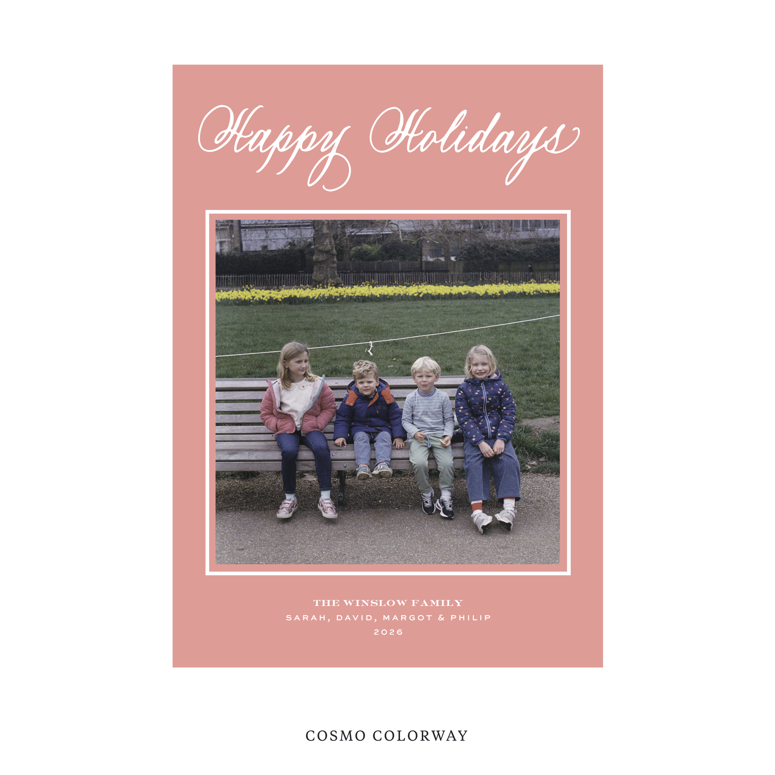 Winslow Classic Flat Print Holiday Card, Large