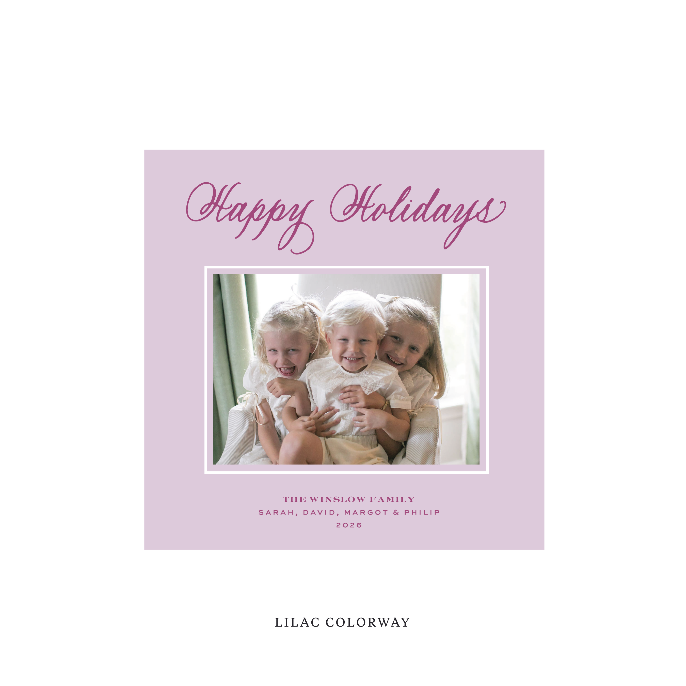 Winslow Classic Flat Print Holiday Card, Square