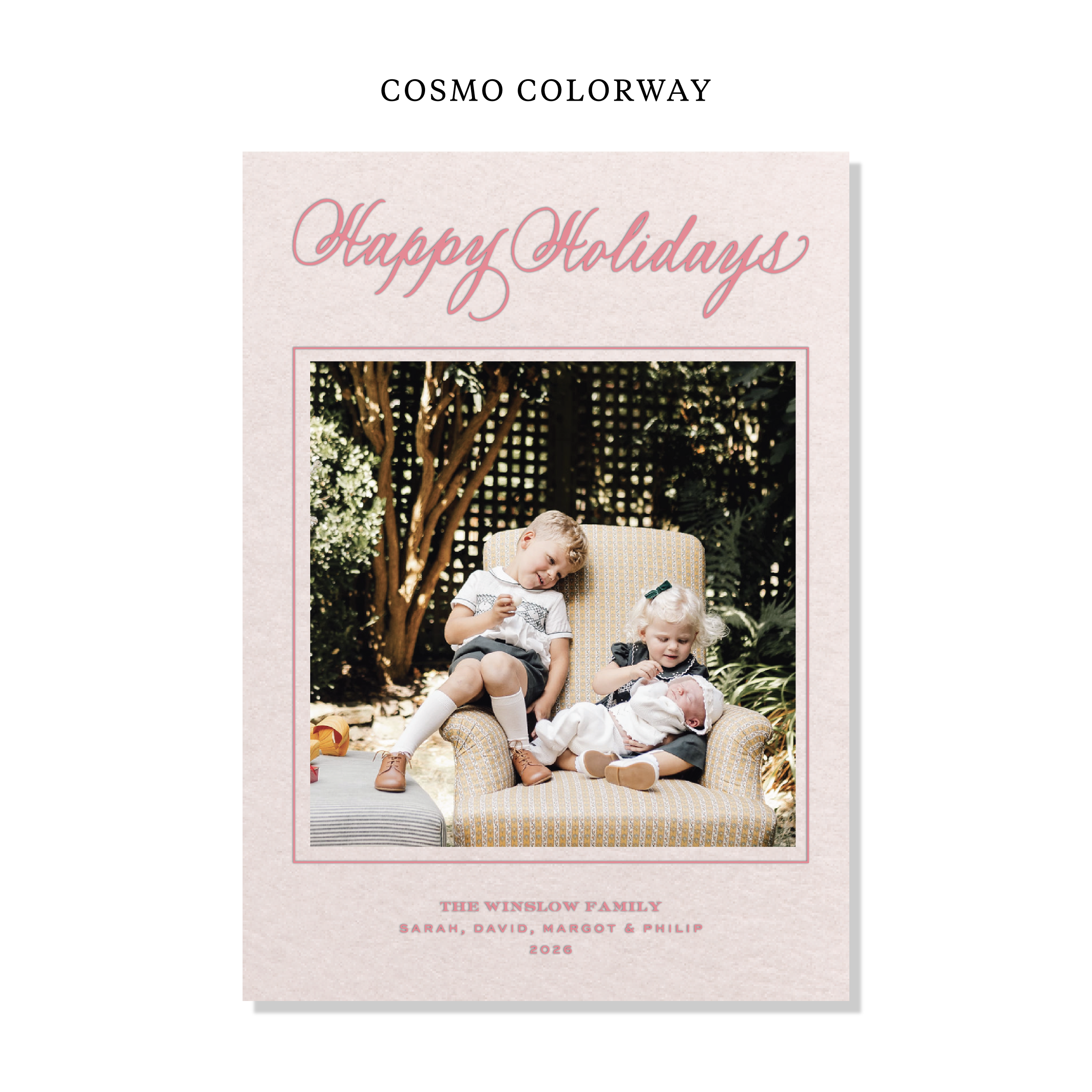 Winslow Letterpress Holiday Card, Large (Colored Paper)