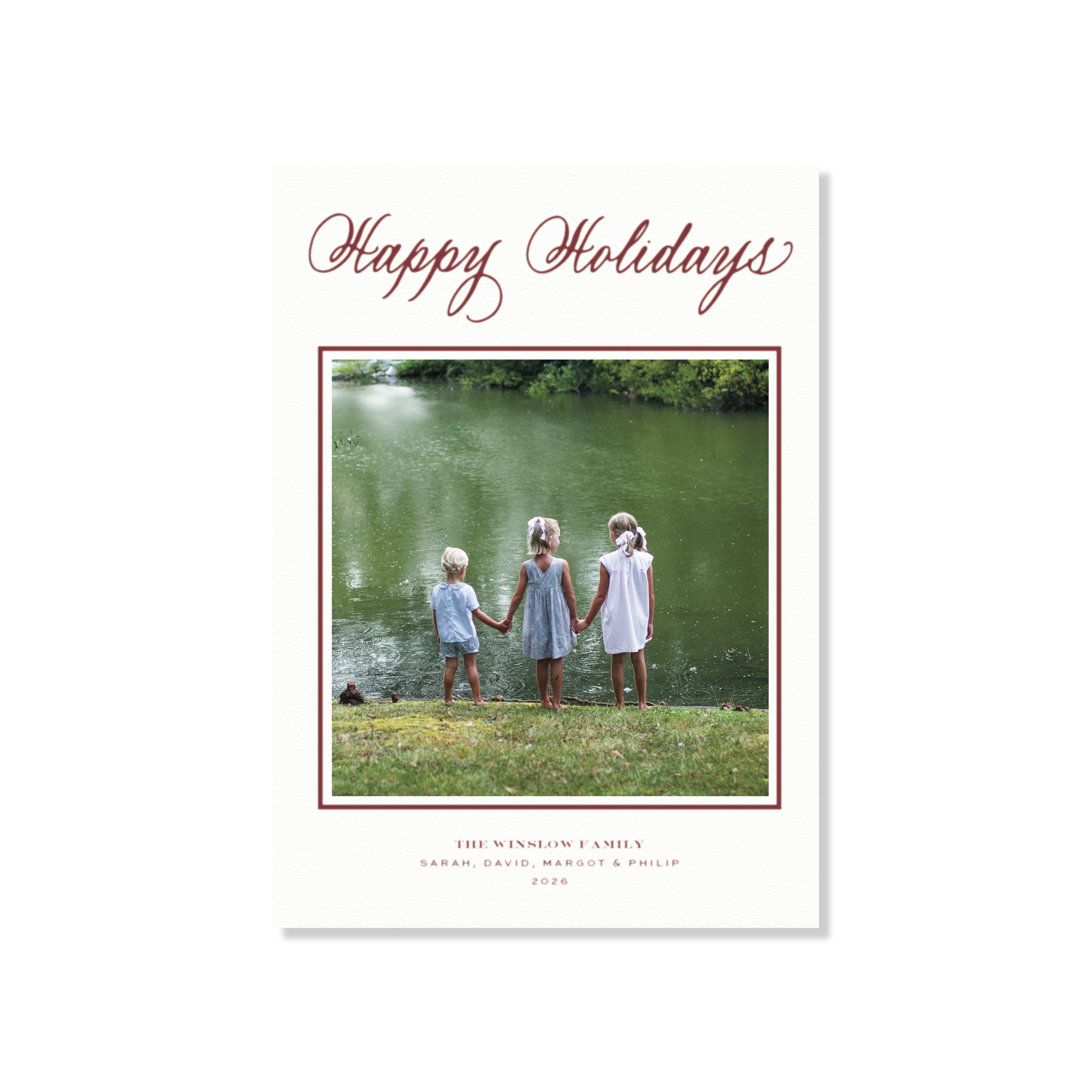 Winslow Letterpress Holiday Card, Large (White Paper)
