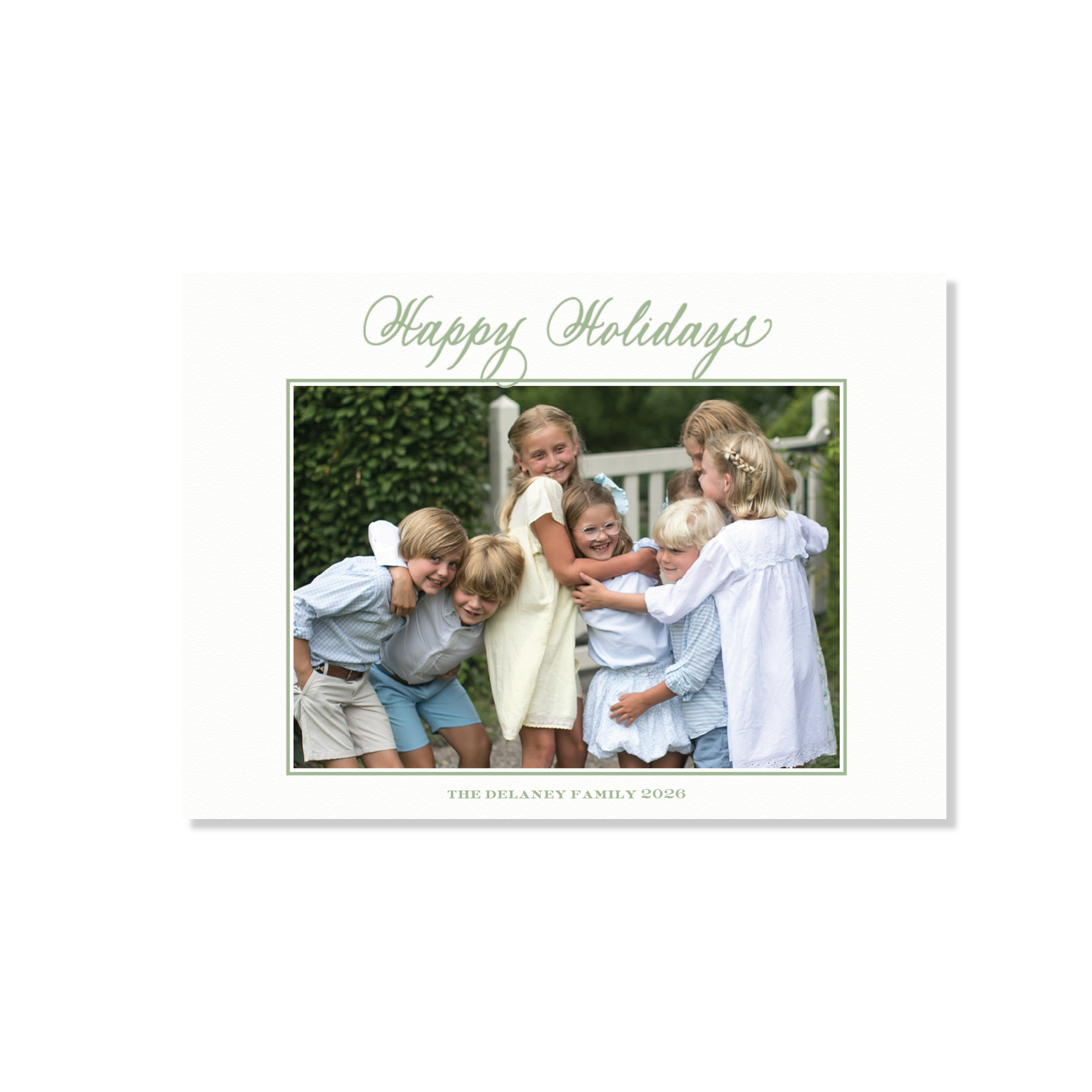 Winslow II Letterpress Holiday Card, Large (White Paper)