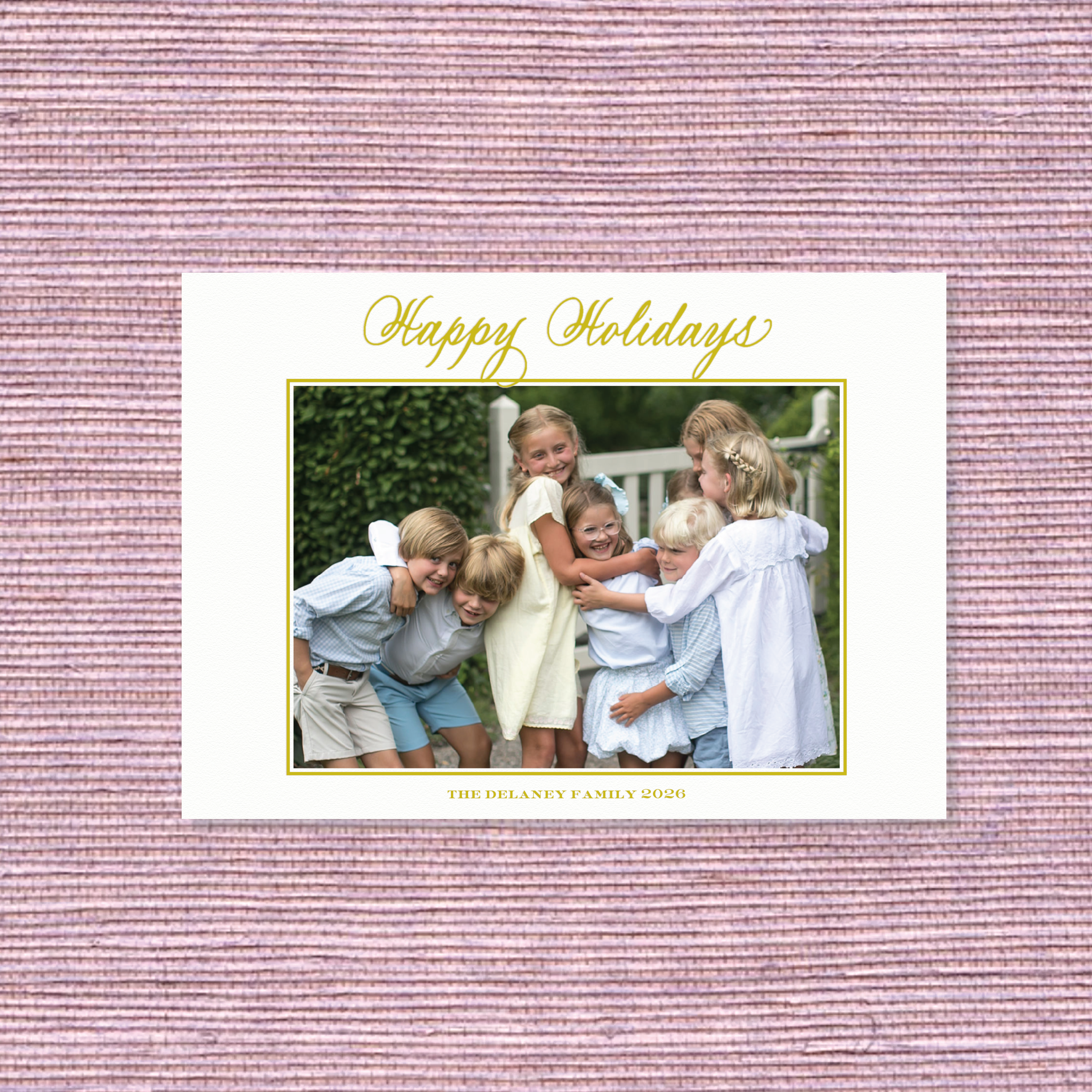 Winslow II Letterpress Holiday Card, Large (White Paper)