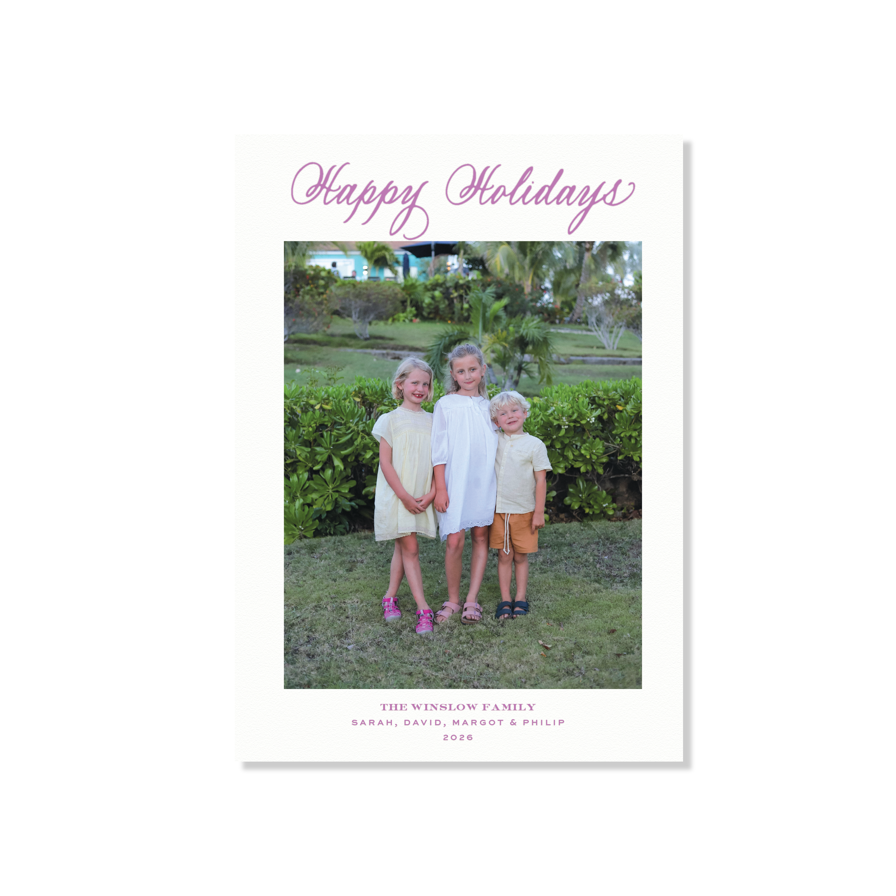 Winslow III Letterpress Holiday Card, Large (White Paper) (Copy)