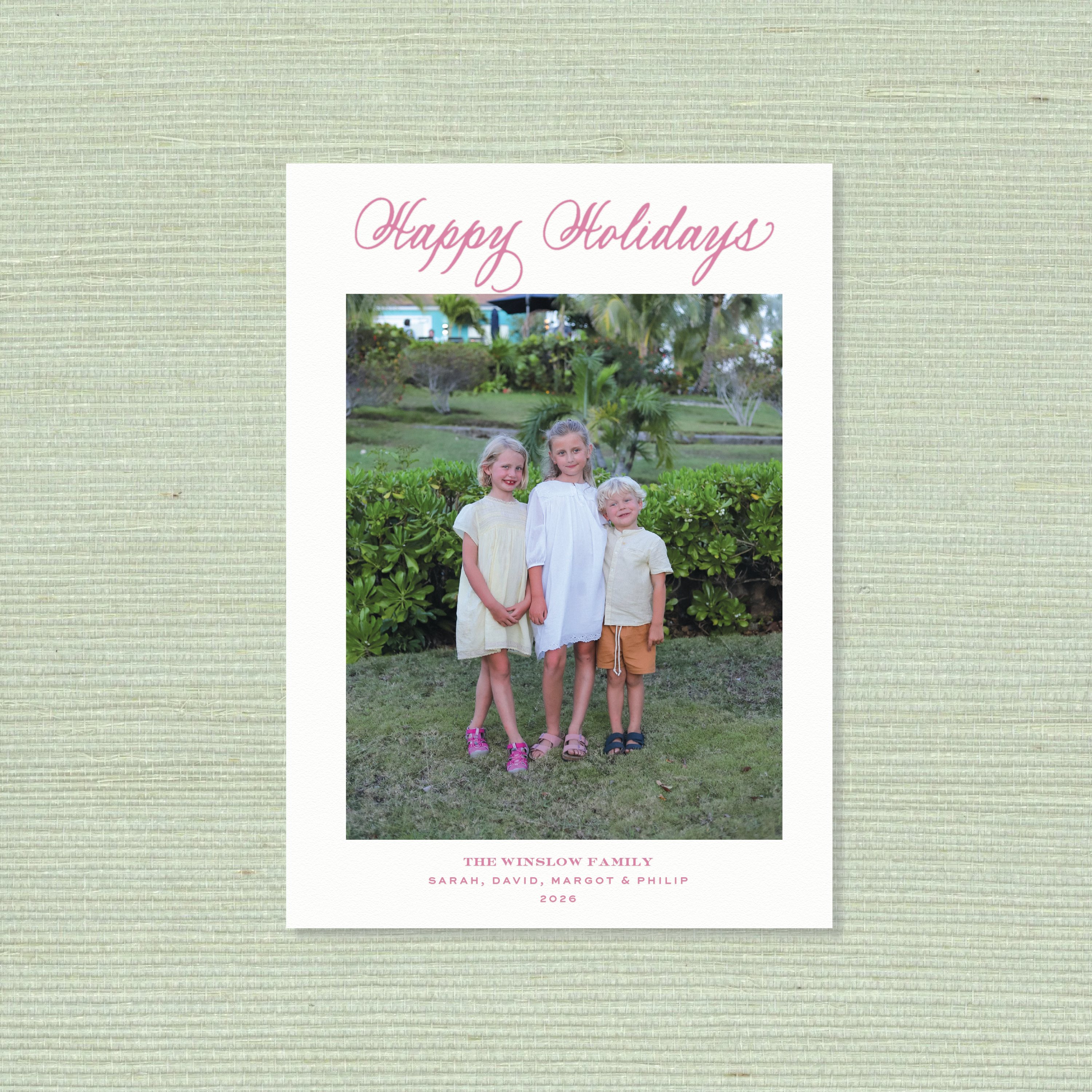 Winslow III Letterpress Holiday Card, Large (White Paper) (Copy)